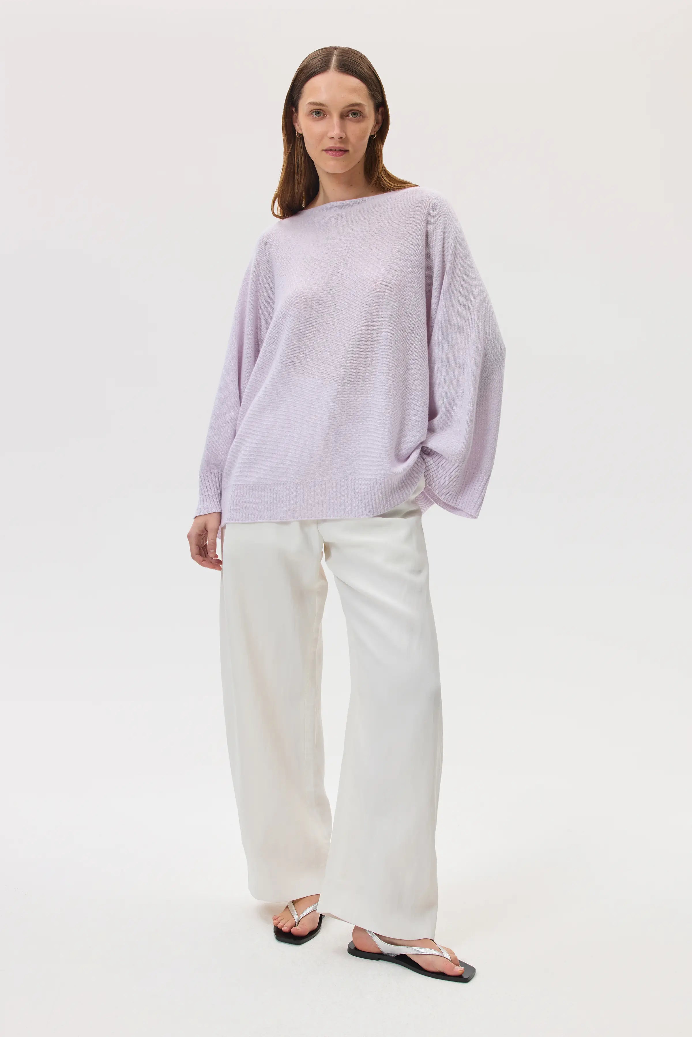 Johnstons of Elgin - Light Purple Cashmere Cape Jumper