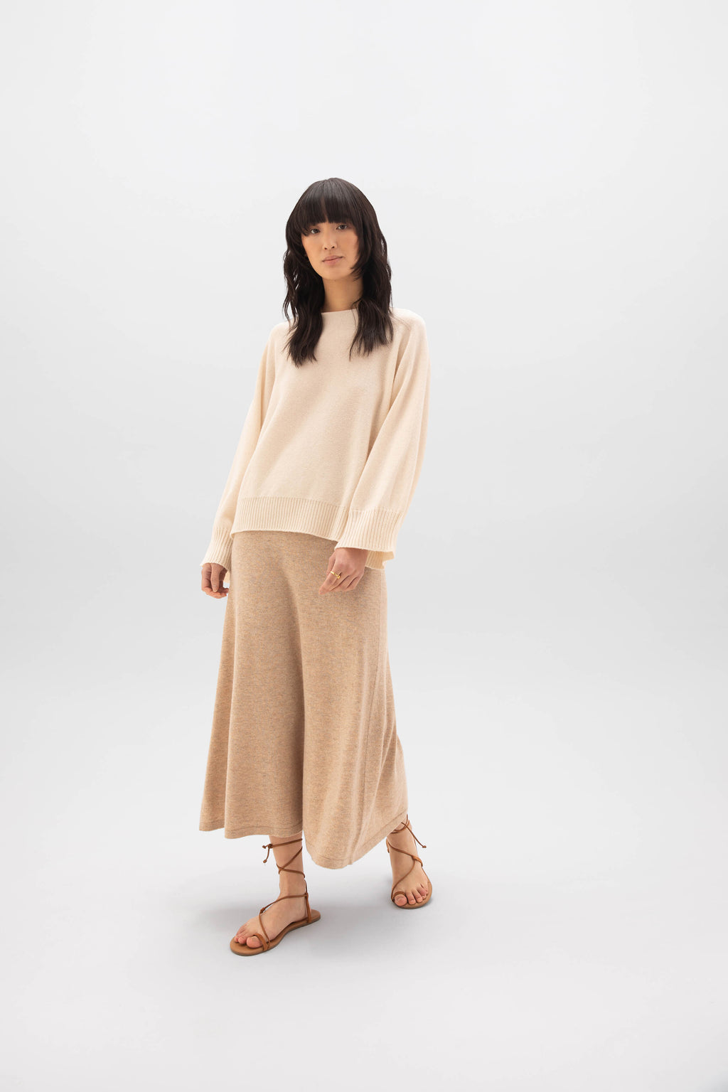 Johnstons of Elgin - Cashmere Natural A - Line Skirt
