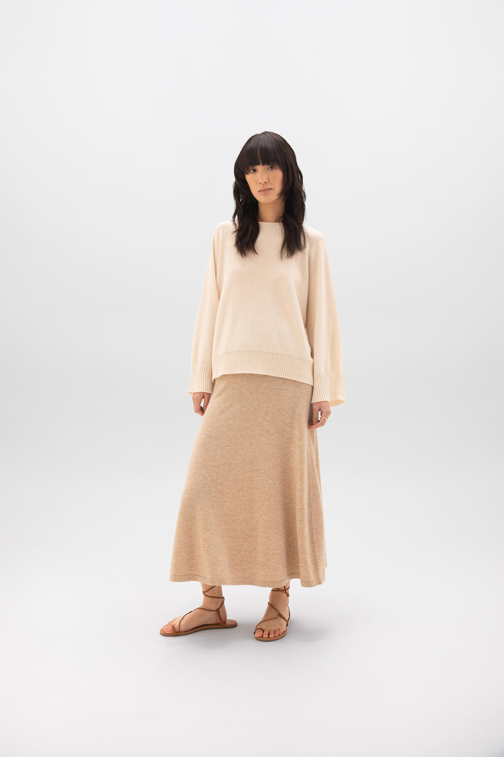 Johnstons of Elgin - Cashmere Natural A - Line Skirt