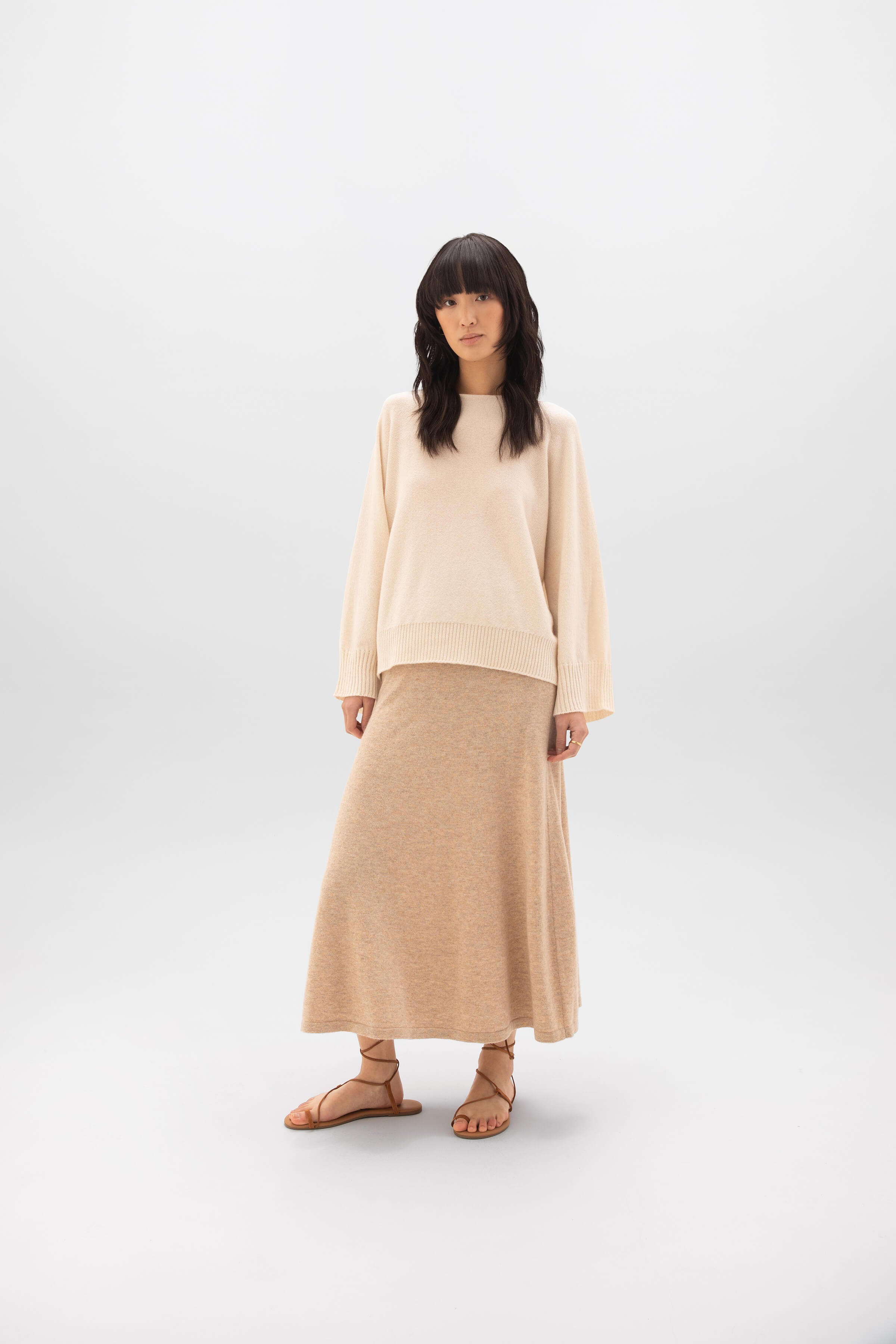 Johnstons of Elgin - Cashmere Natural A - Line Skirt