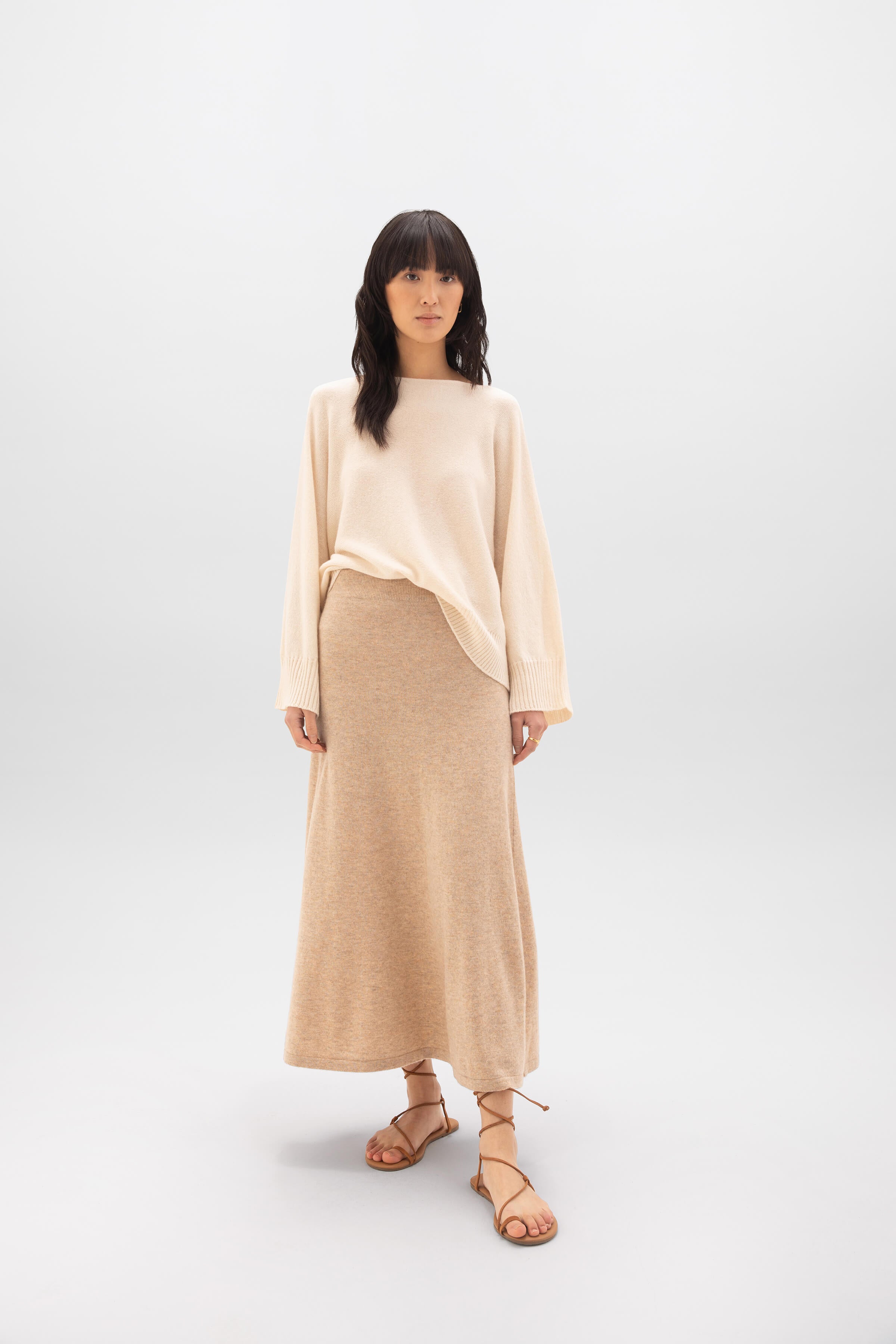 Johnstons of Elgin - Cashmere Natural A - Line Skirt