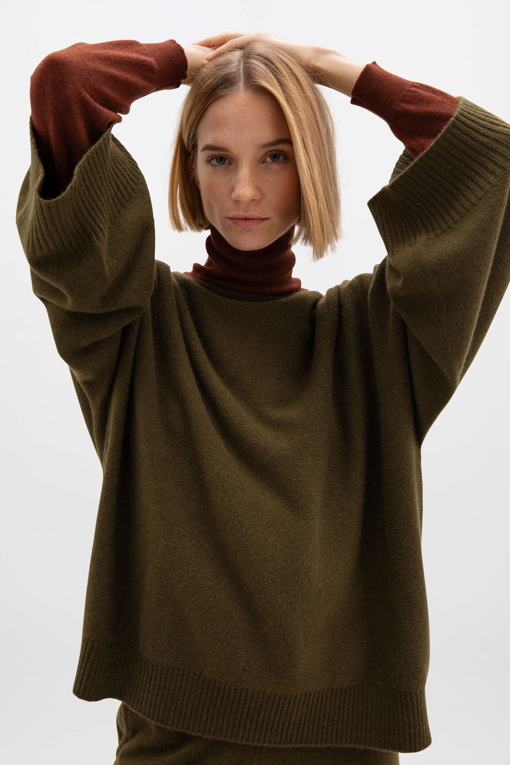 Johnstons of Elgin - Classic Cashmere Roll Neck Red Jumper
