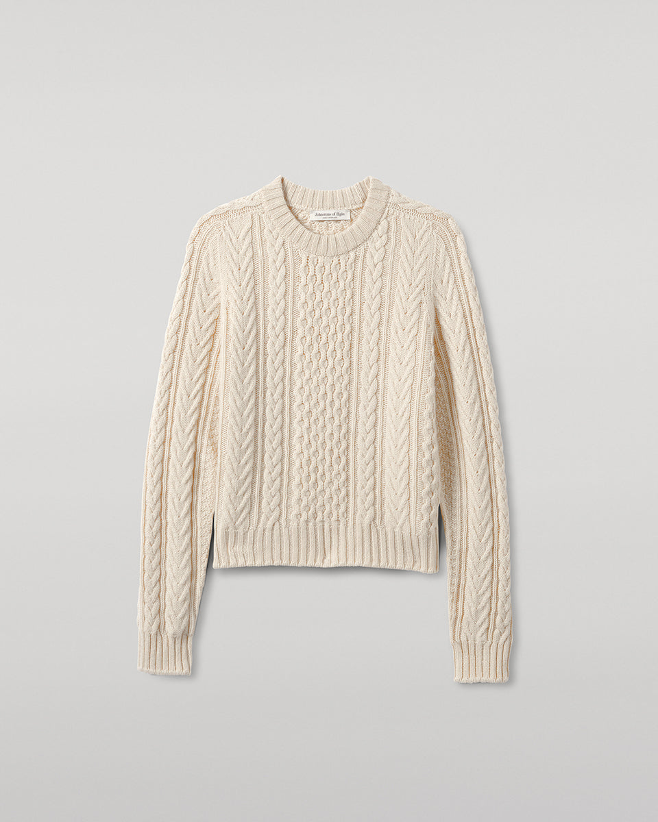 Johnstons of Elgin - Aran Cable Cream Cashmere Jumper