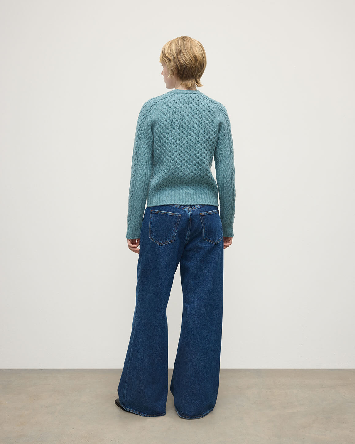 Johnstons of Elgin - Aran Cable Green Cashmere Jumper