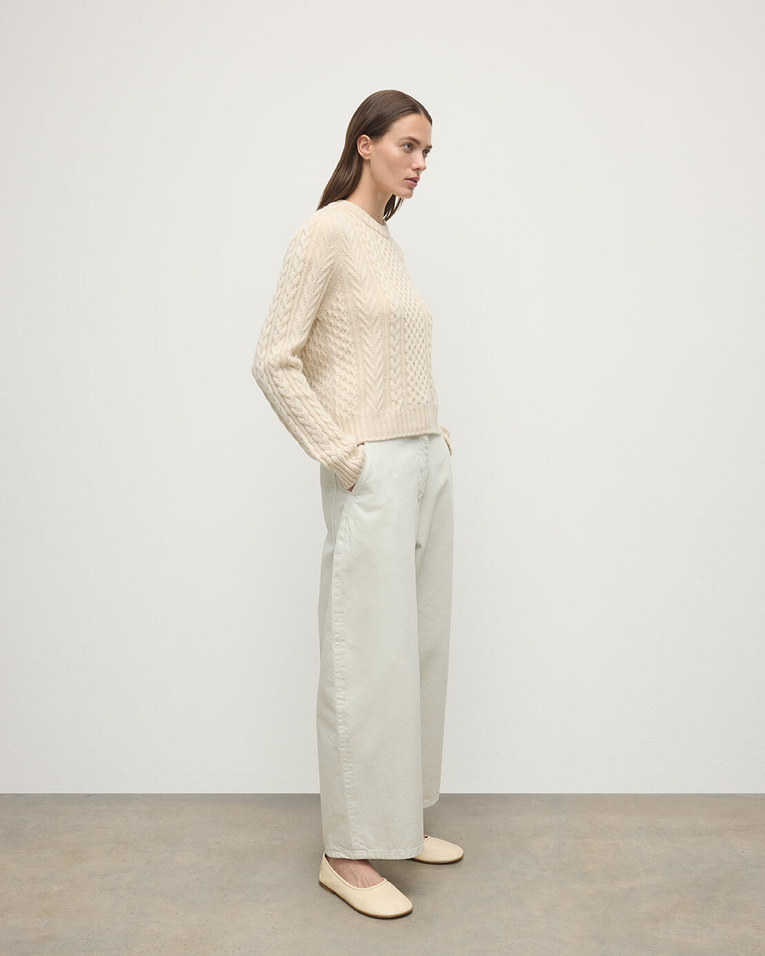 Johnstons of Elgin - Aran Cable Cream Cashmere Jumper