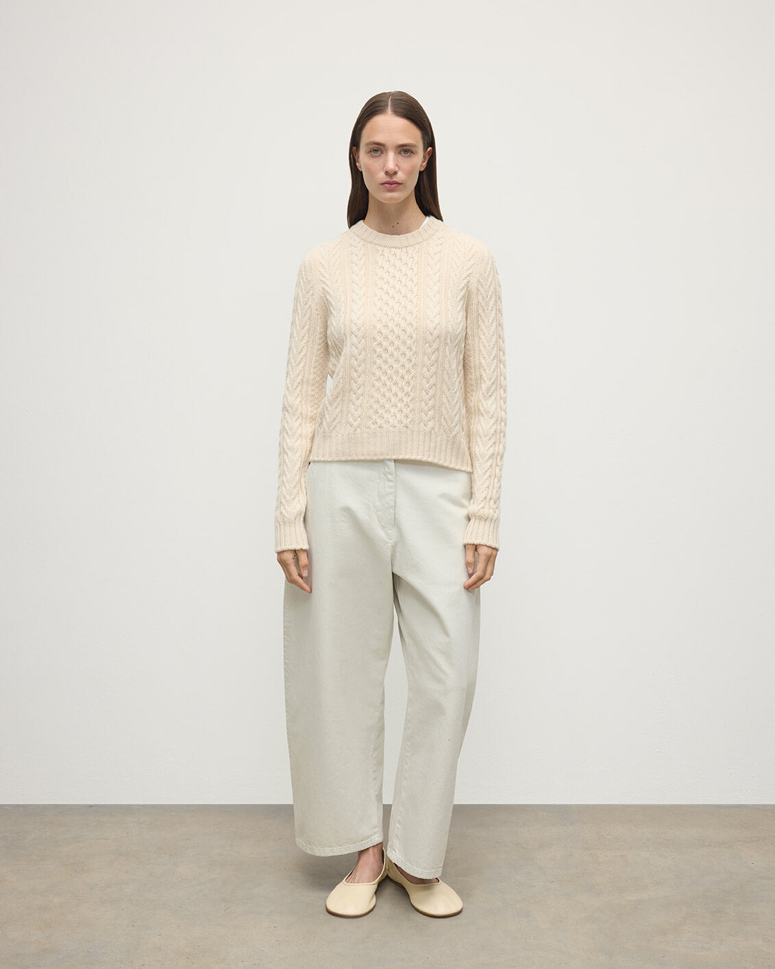 Johnstons of Elgin - Aran Cable Cream Cashmere Jumper