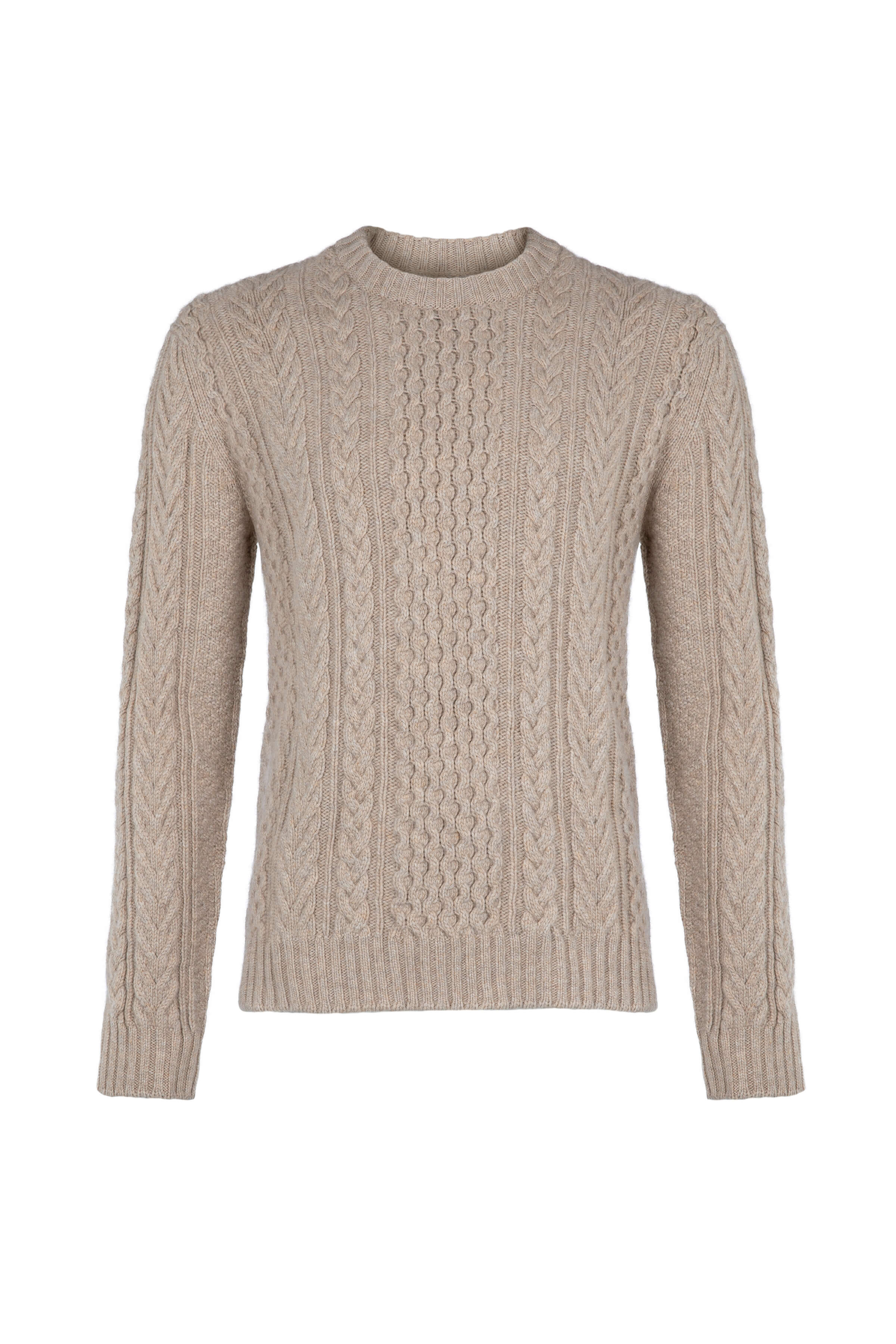 Johnstons of Elgin - Aran Cable Cashmere Natural Jumper