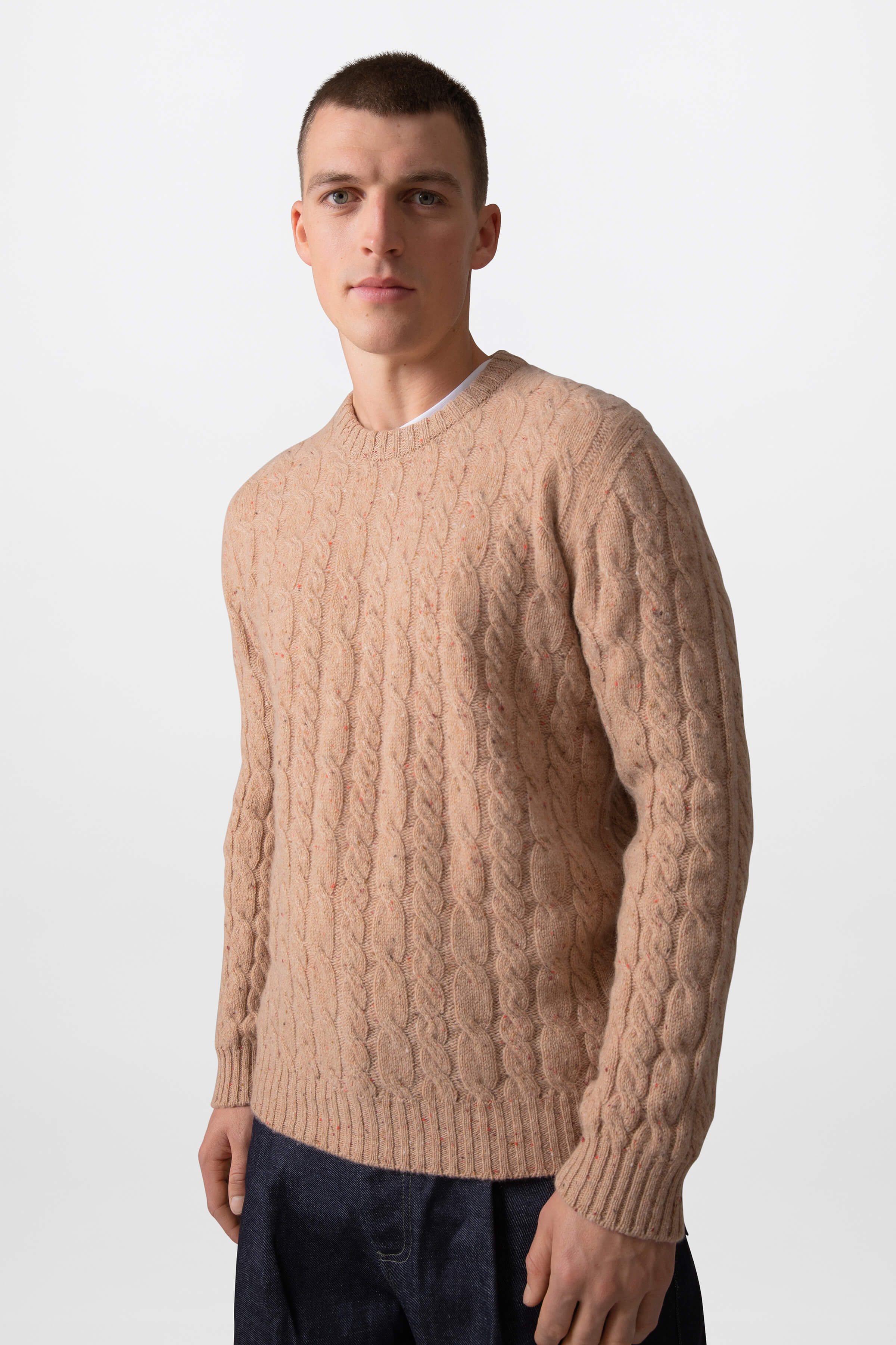 Johnstons of Elgin - Donegal Cashmere Cable Jumper