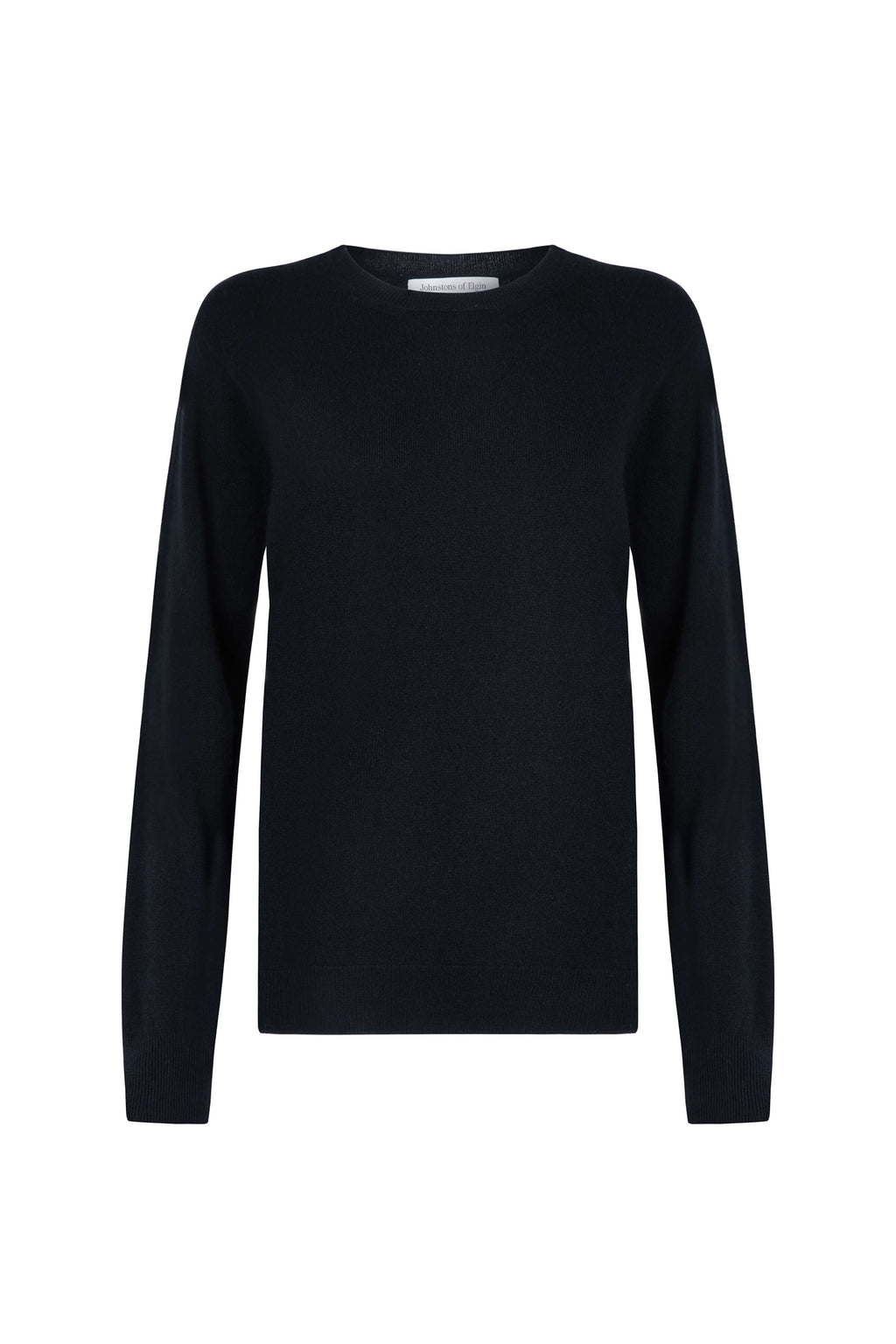 Johnstons of Elgin - Classic Crew Neck Black Cashmere Jumper