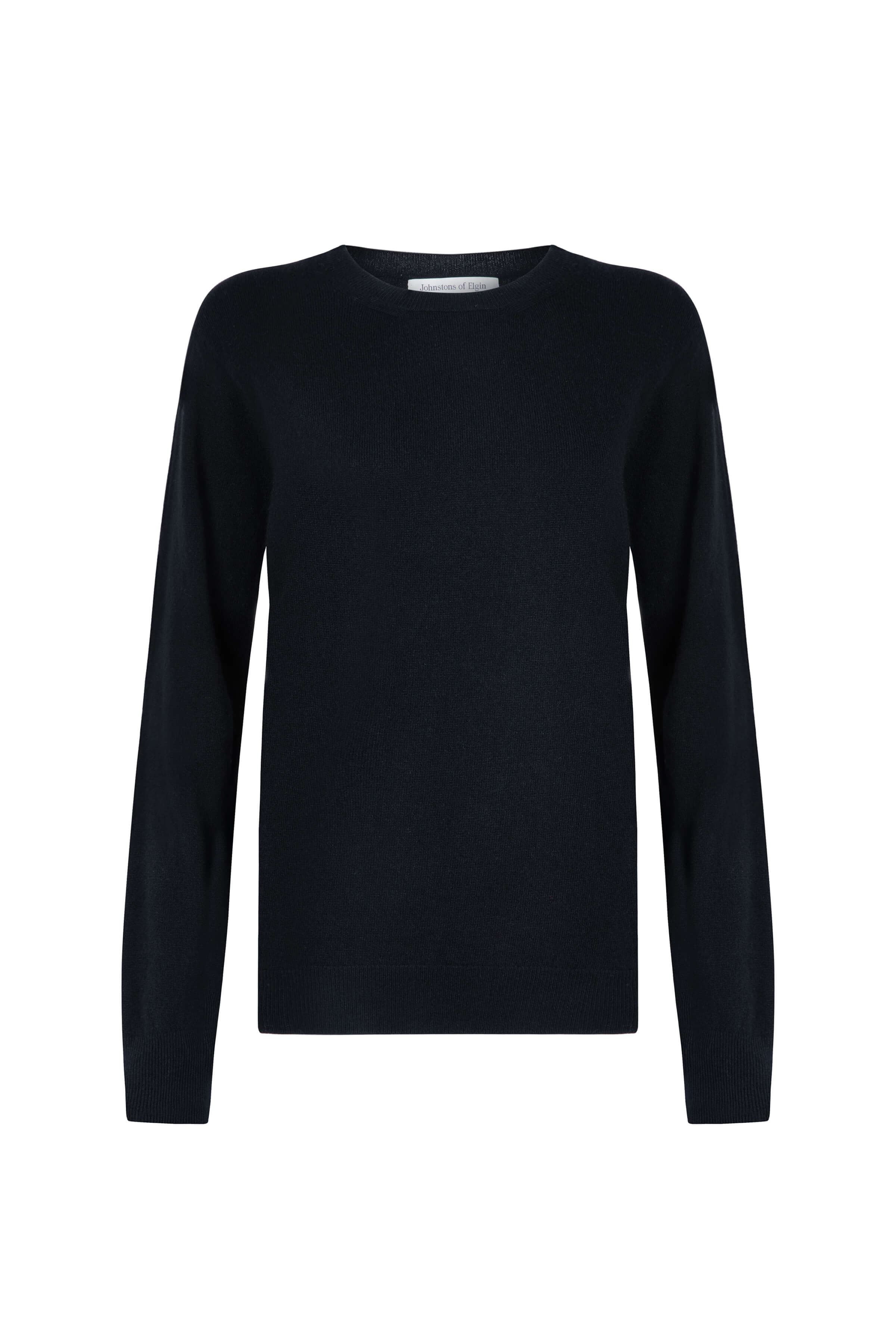 Johnstons of Elgin - Classic Crew Neck Black Cashmere Jumper