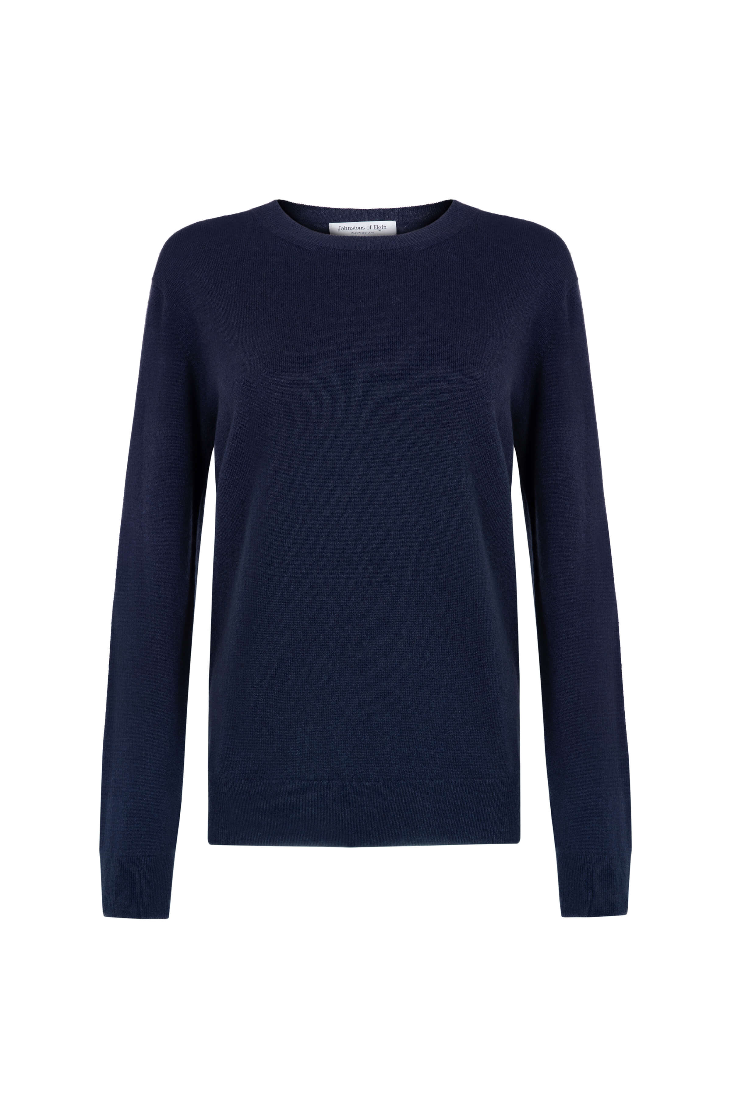 Johnstons of Elgin - Women's Crew Neck Navy Cashmere Jumper