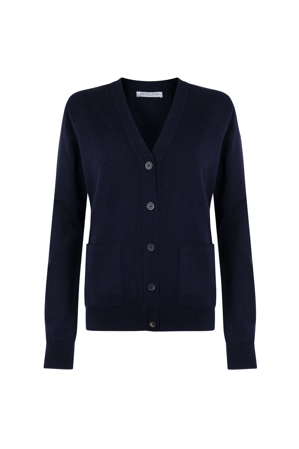 Johnstons of Elgin - Classic Cashmere Navy Boyfriend Cardigan