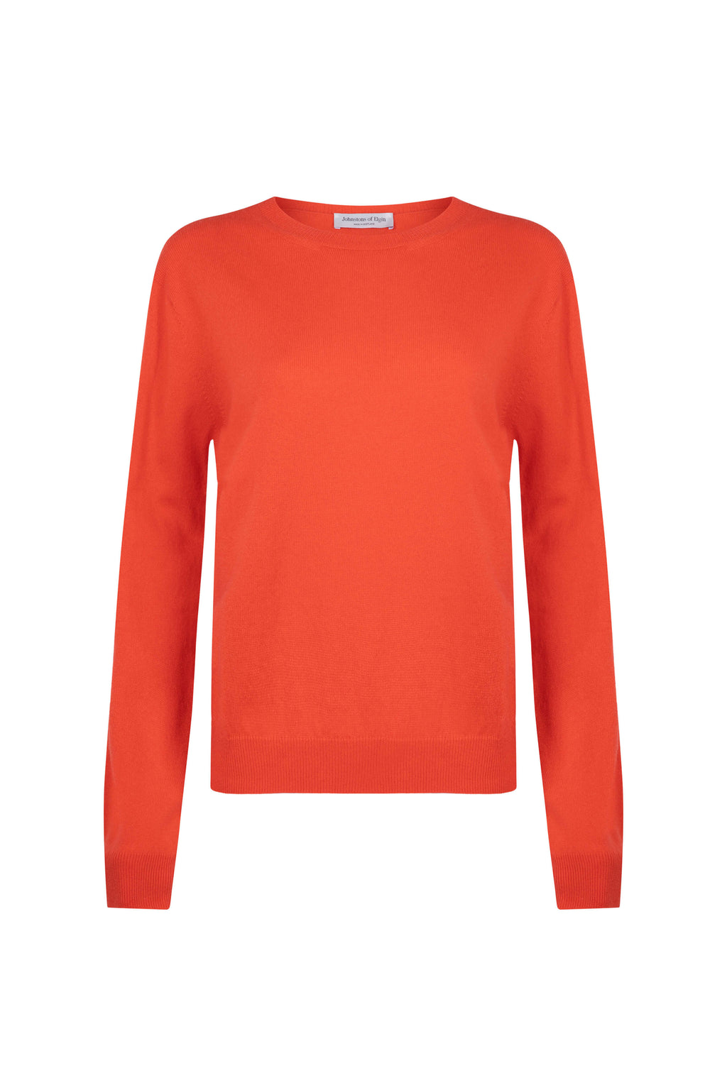 Johnstons of Elgin - Orange Cashmere Round Neck Jumper