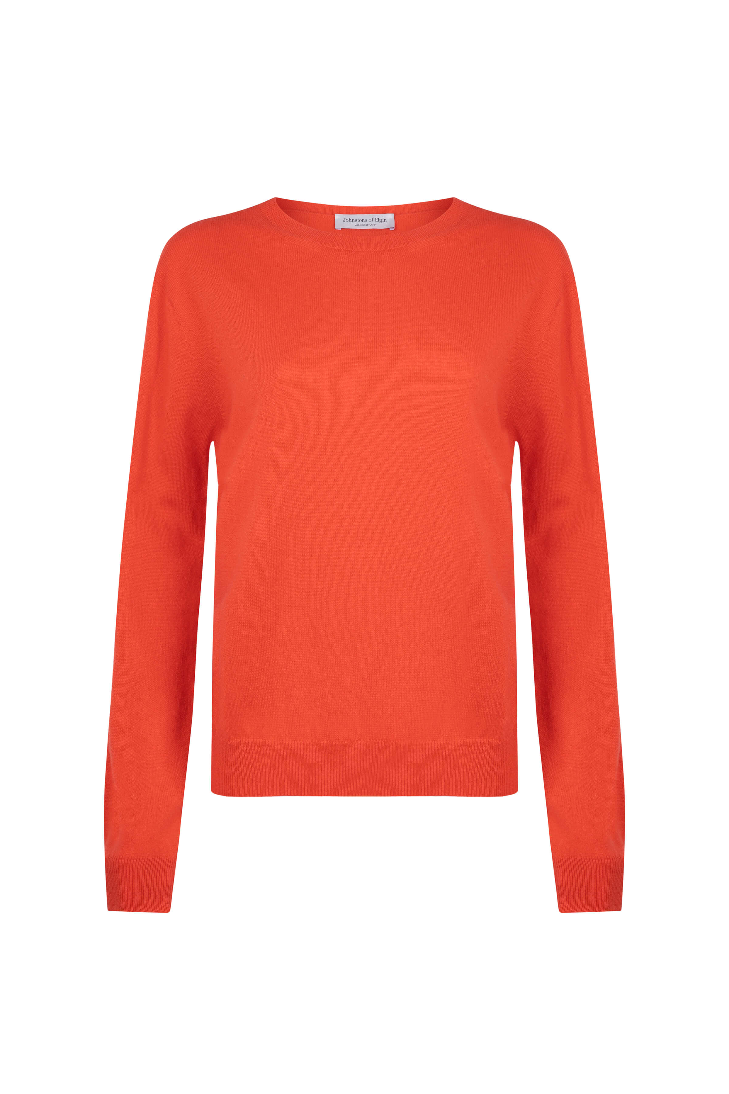 Johnstons of Elgin - Orange Cashmere Round Neck Jumper