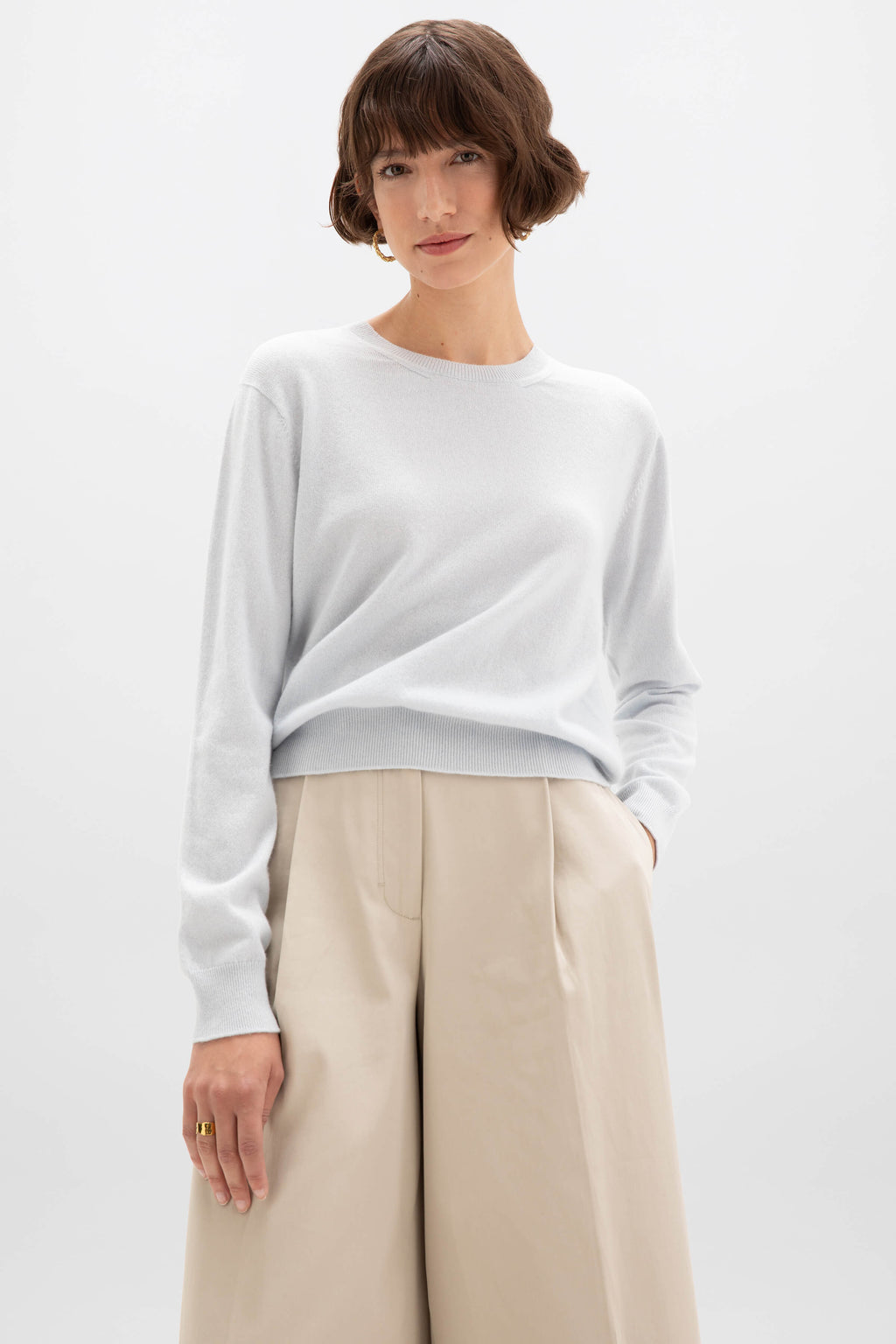 Johnstons of Elgin - Light Blue Cashmere Round Neck Jumper
