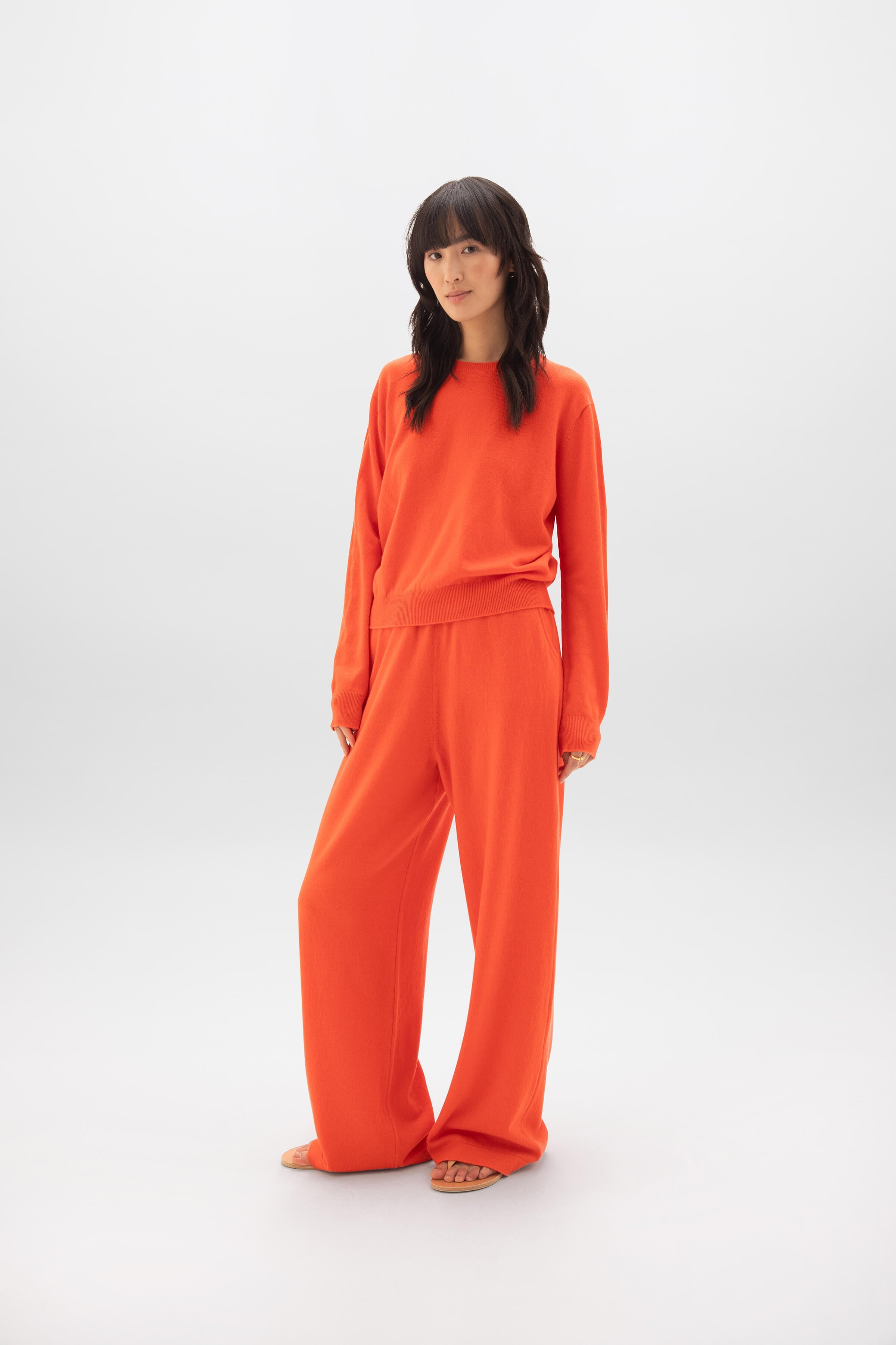 Johnstons of Elgin - Wide Leg Orange Cashmere Culottes