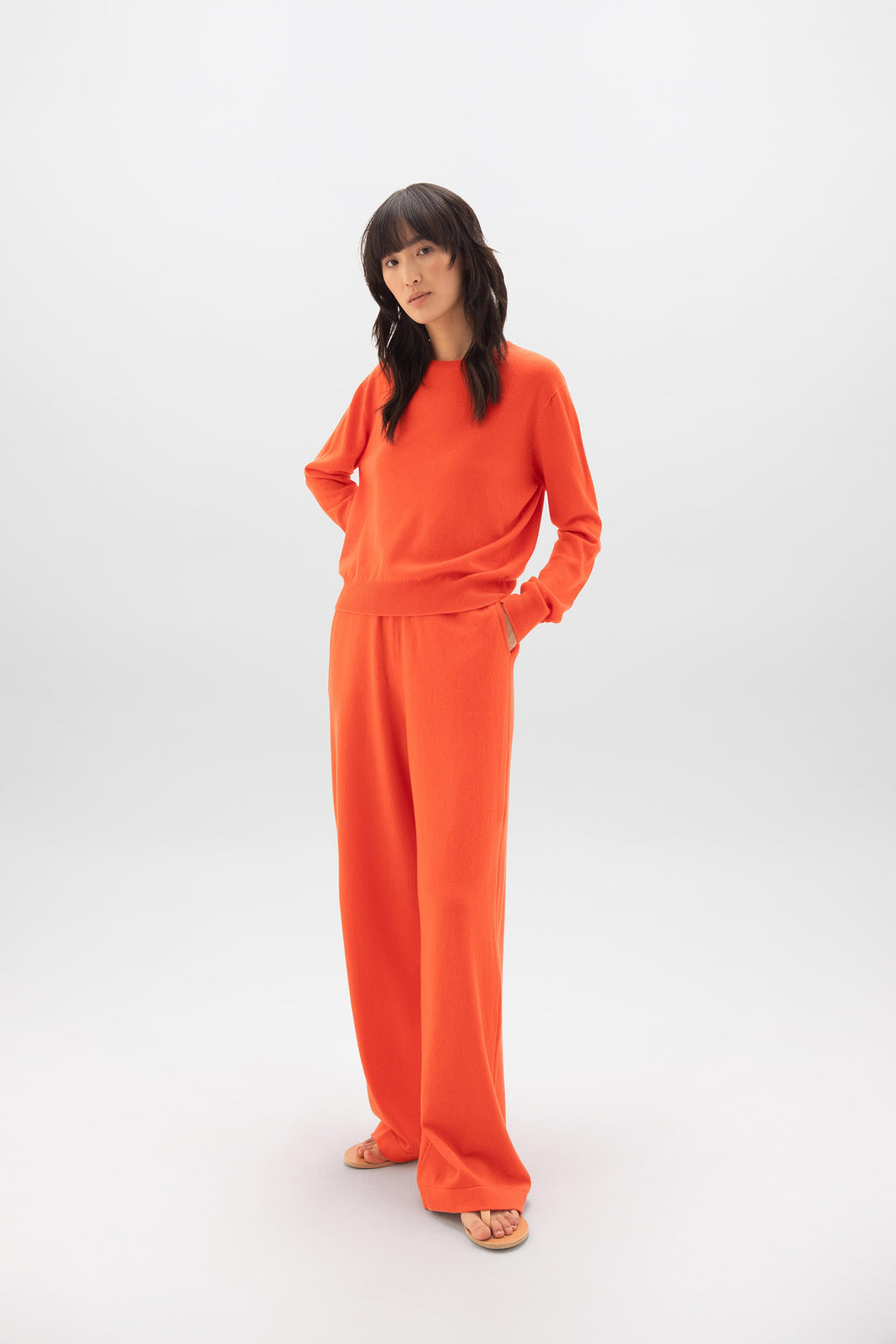 Johnstons of Elgin - Orange Cashmere Round Neck Jumper