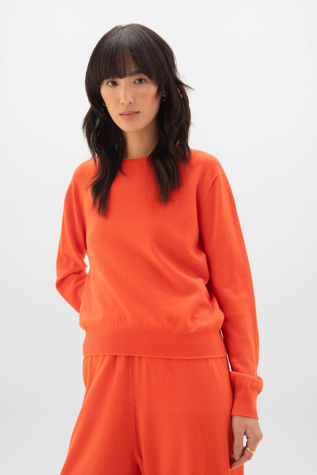 Johnstons of Elgin - Orange Cashmere Round Neck Jumper