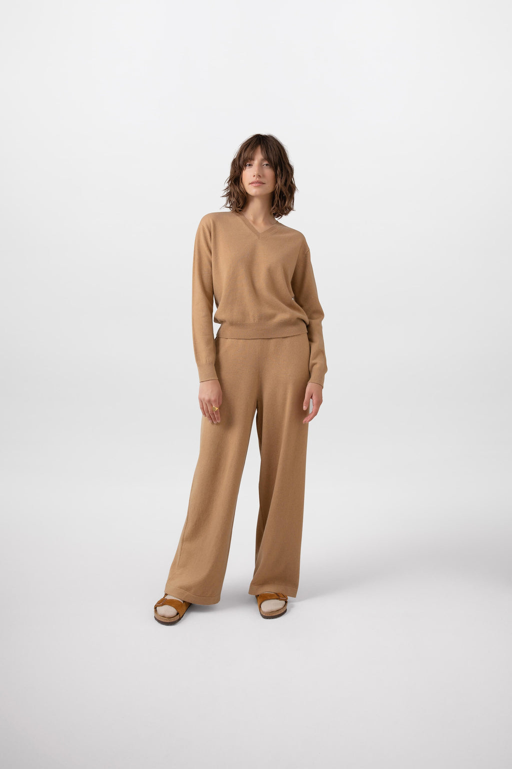 Johnstons of Elgin - Wide Leg Camel Cashmere Culottes
