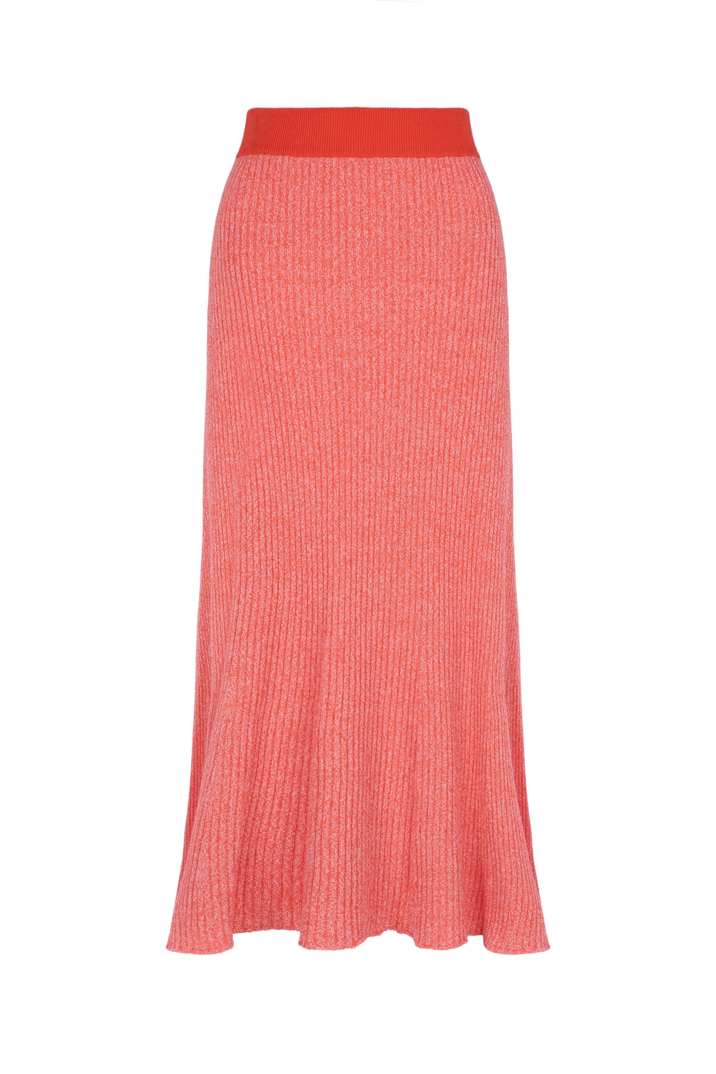 Johnstons of Elgin - Ribbed Marl Orange Cashmere Skirt