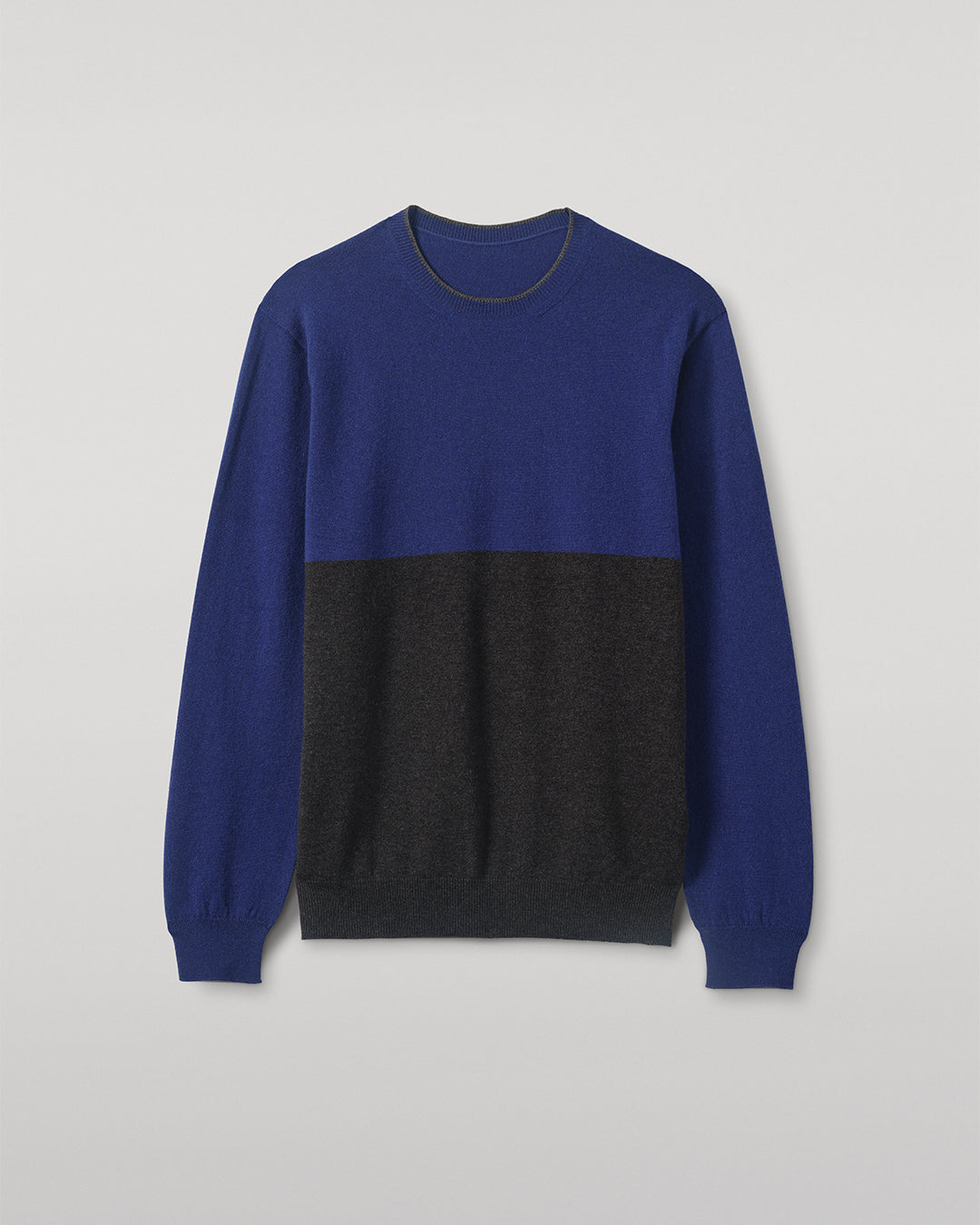 Johnstons of Elgin - Shaded Grey & Blue Colour Block Cashmere Jumper
