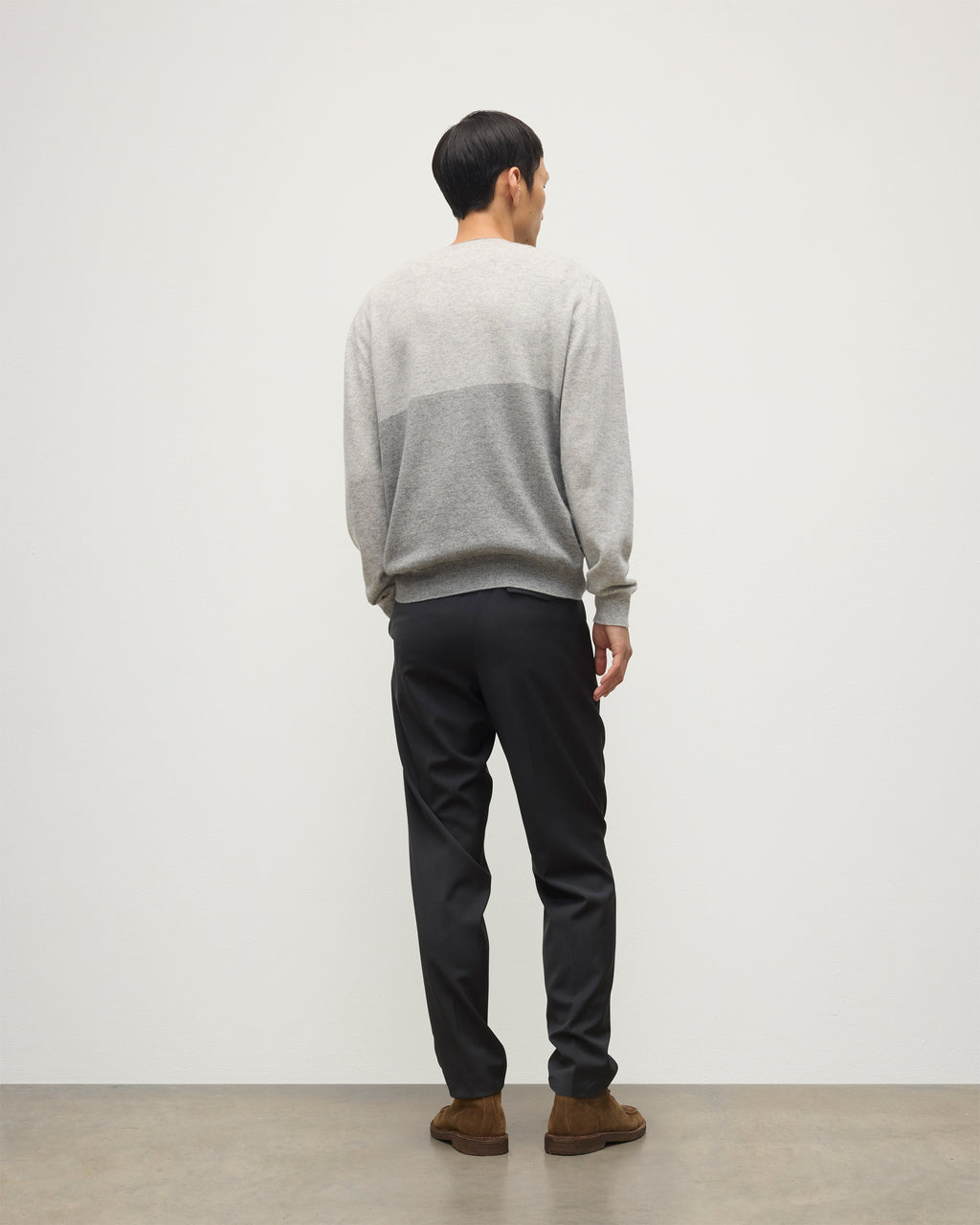 Johnstons of Elgin - Shaded Grey Colour Block Cashmere Jumper