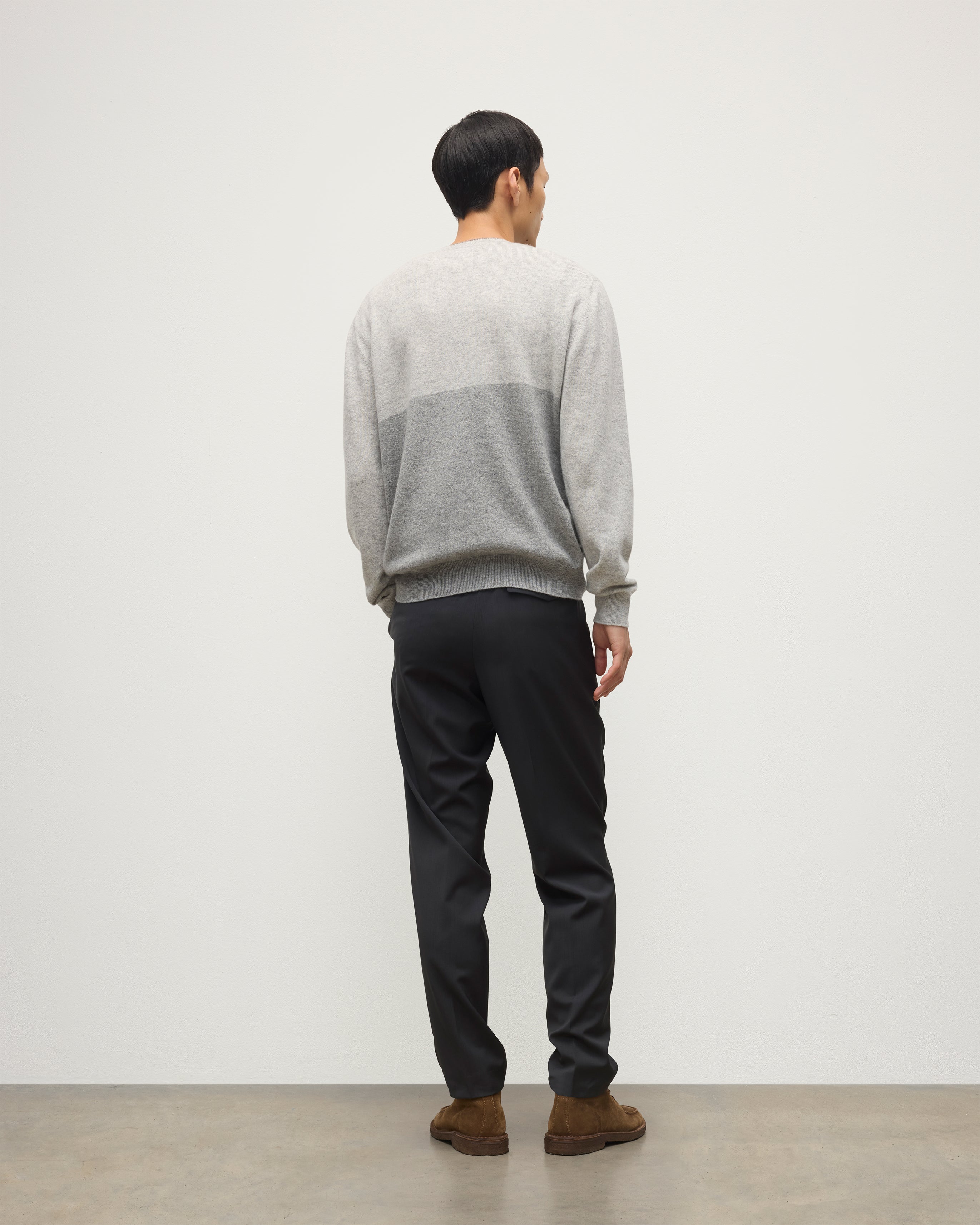 Johnstons of Elgin - Shaded Grey Colour Block Cashmere Jumper