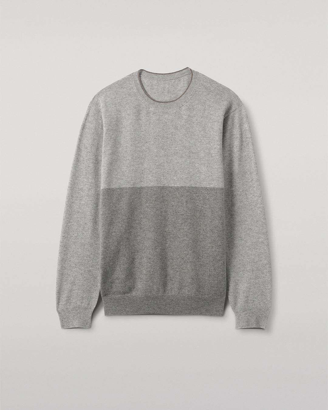 Johnstons of Elgin - Shaded Grey Colour Block Cashmere Jumper