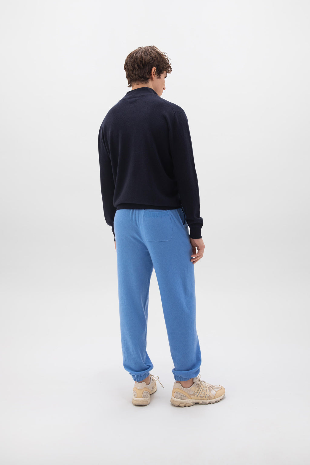 Johnstons of Elgin - Performance Cashmere Cuffed Blue Joggers
