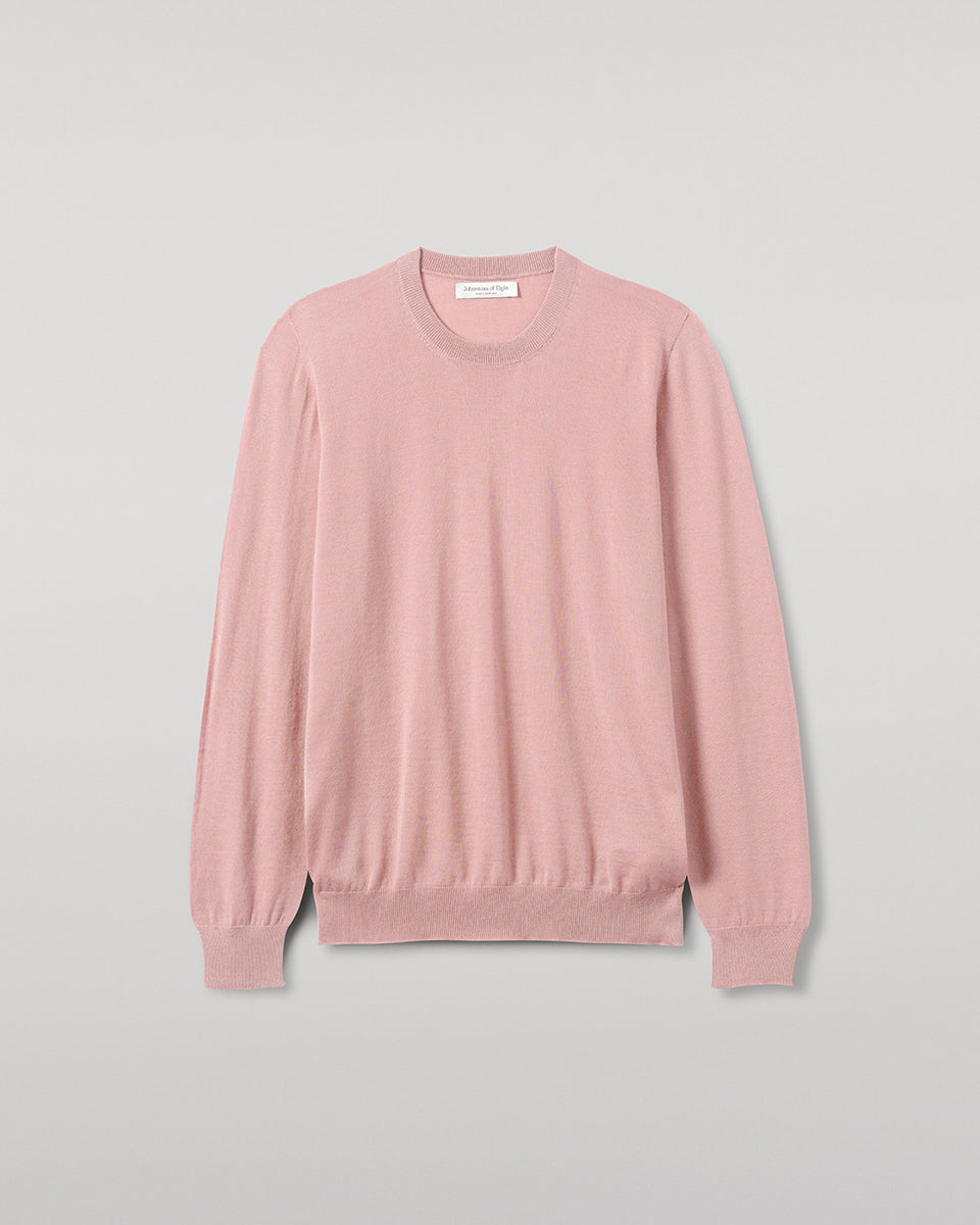 Johnstons of Elgin - Superfine Cashmere Pink Round Neck Jumper