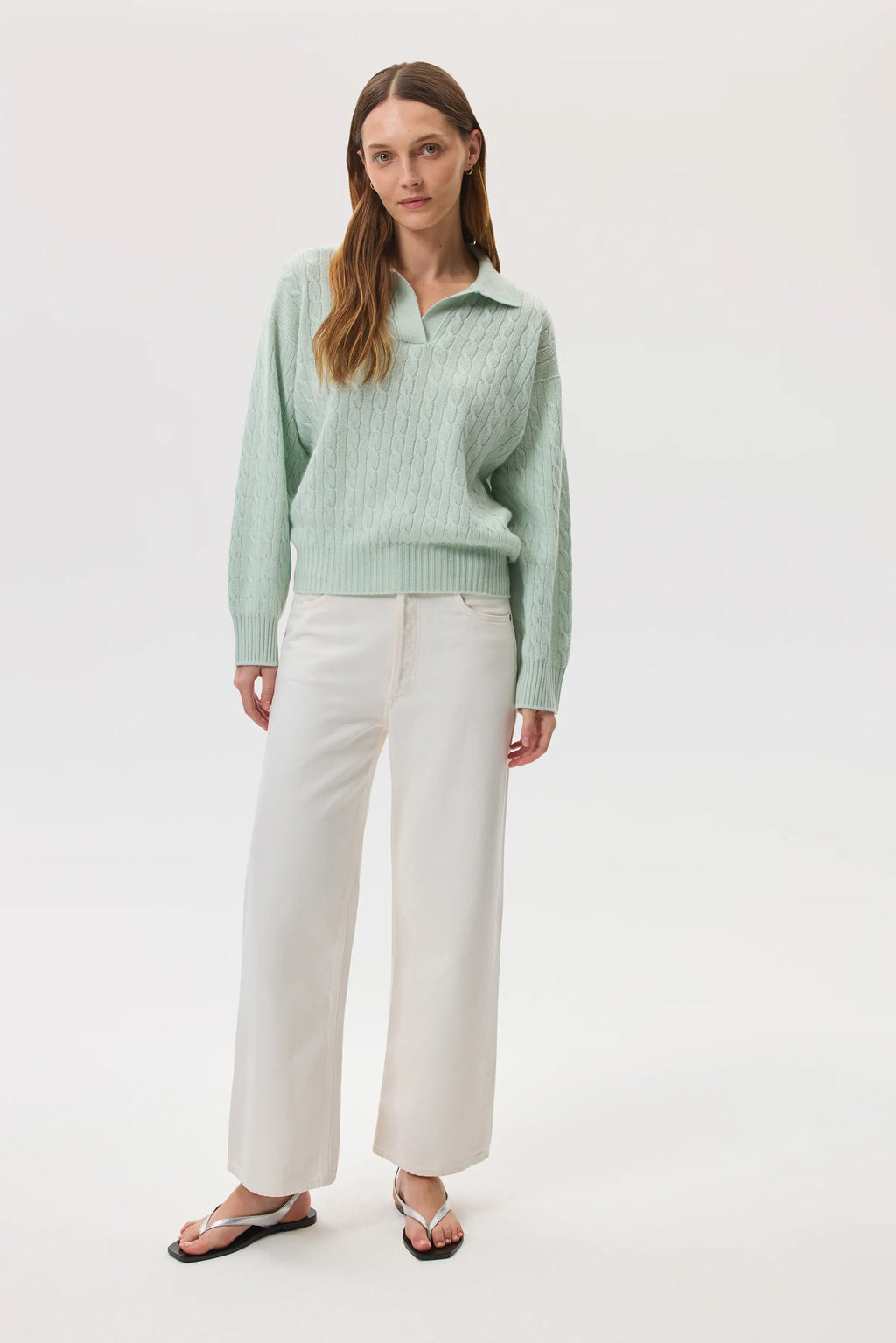 Johnstons of Elgin - Cropped Cable Cashmere Jumper