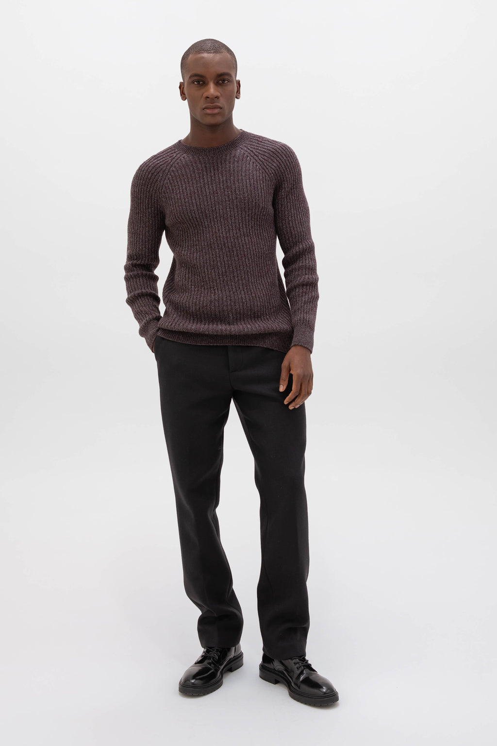 Johnstons of Elgin - Cashmere Dark Red Marl Jumper