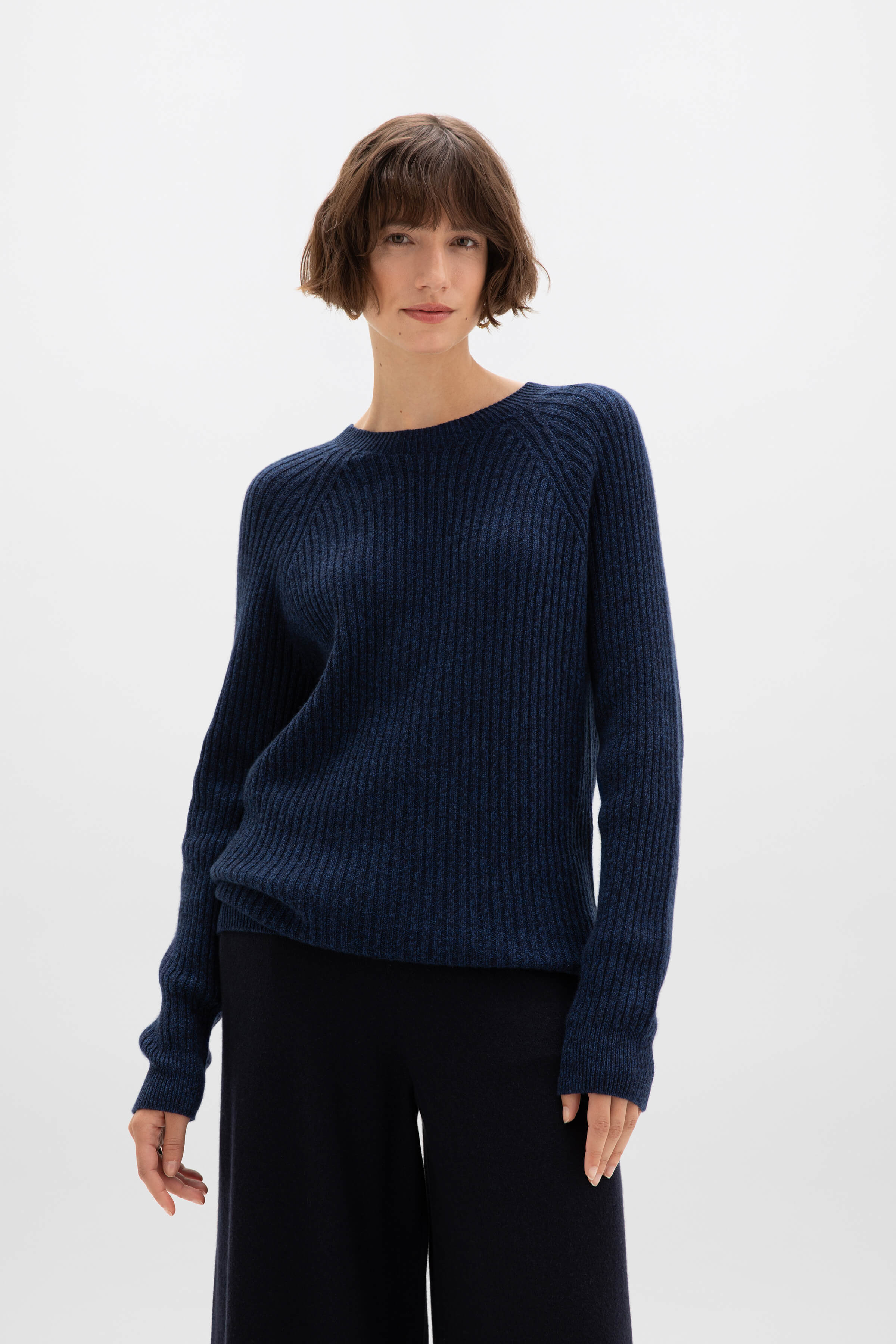 Johnstons of Elgin - Cashmere Mid Blue Marl Jumper
