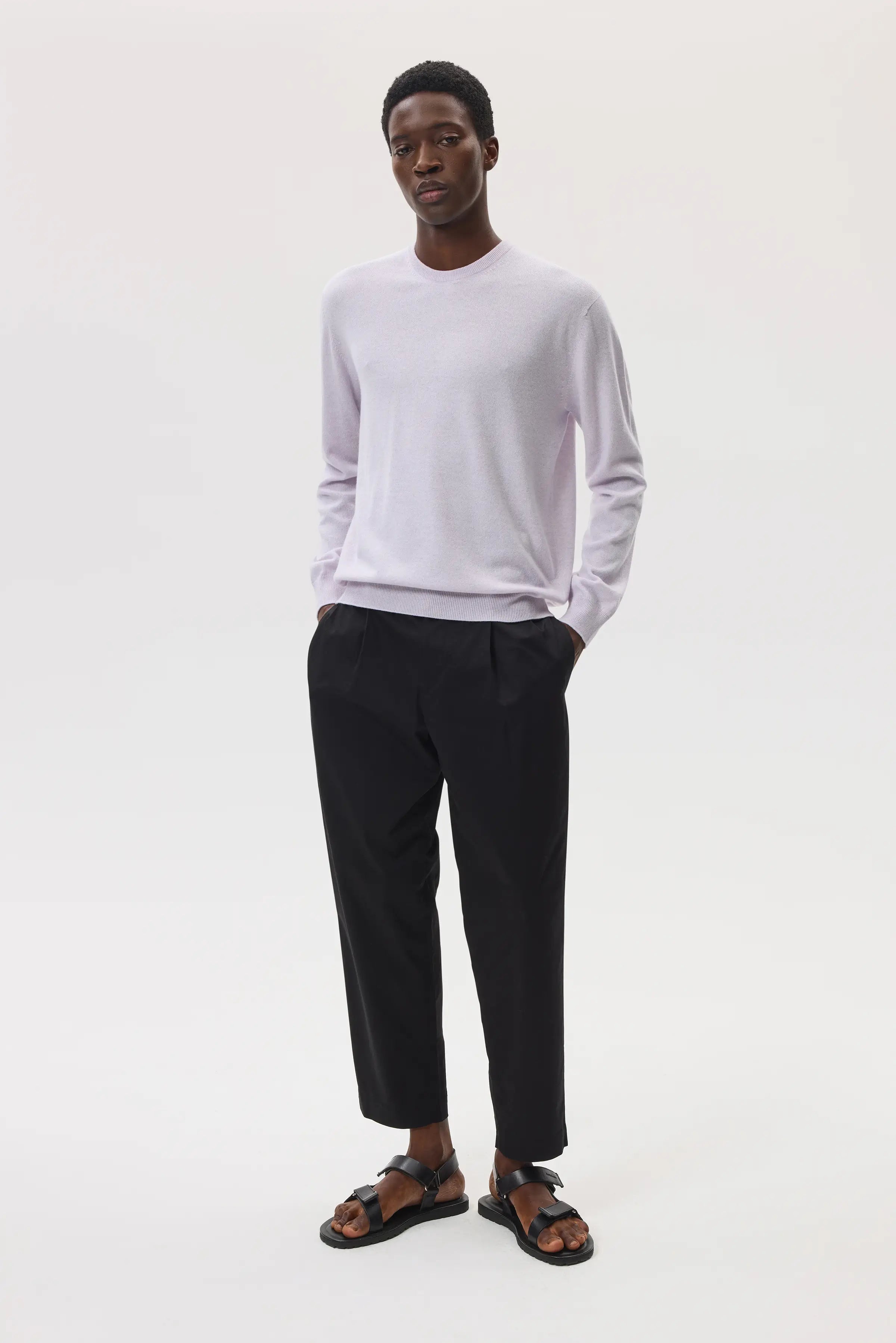Johnstons of Elgin - Light Purple Cashmere Round Neck Jumper