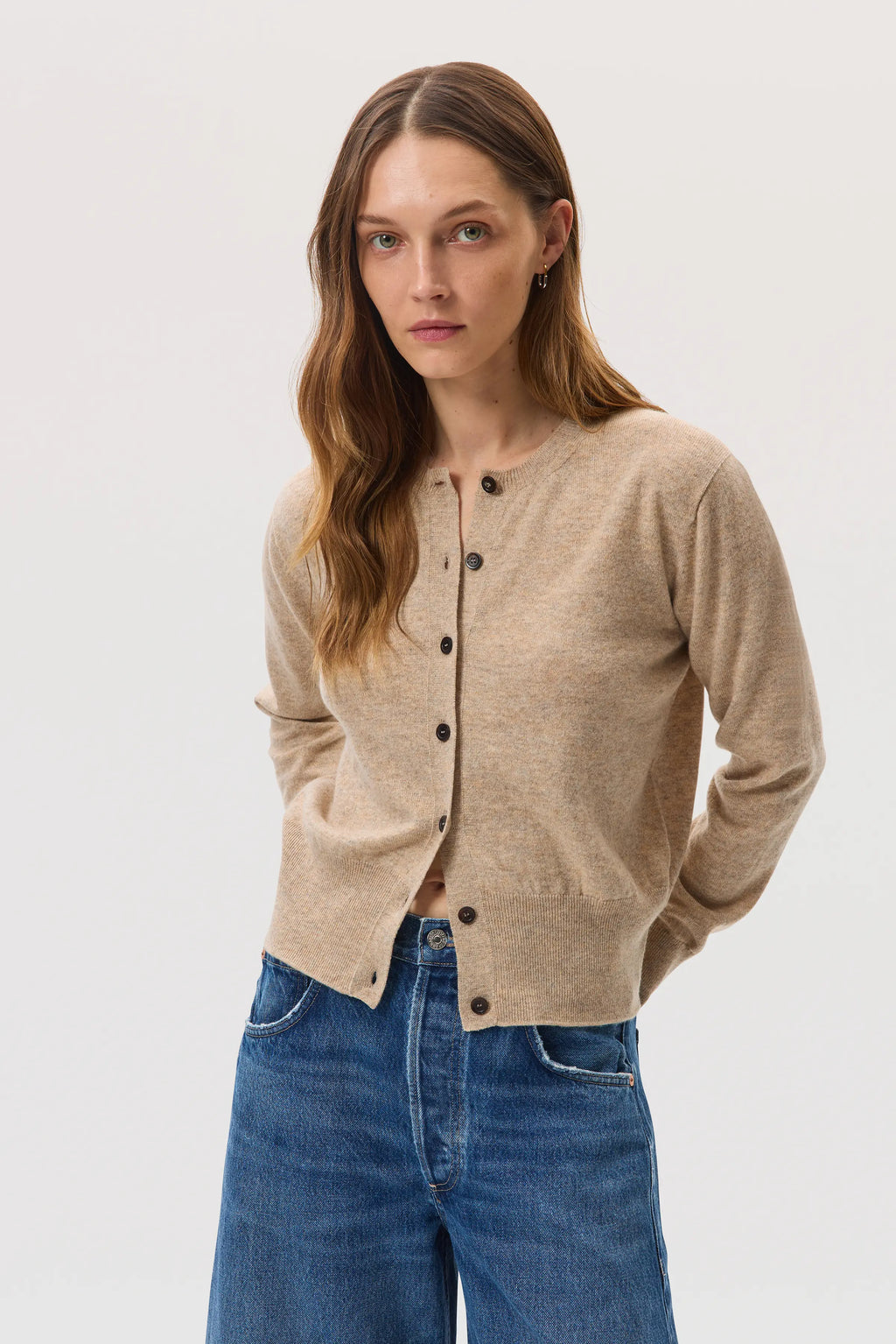Johnstons of Elgin - Natural Cashmere Cardigan