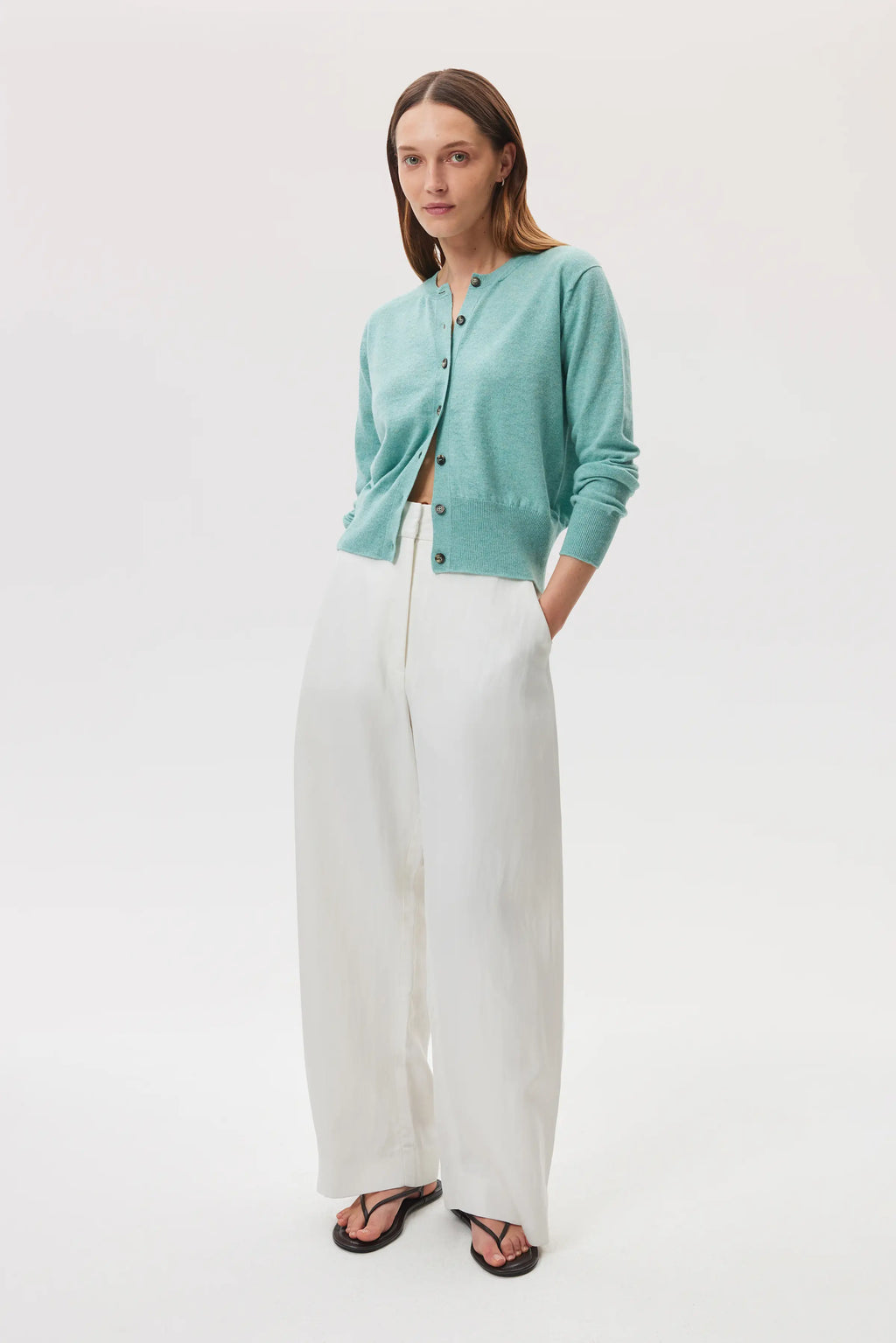 Johnstons of Elgin - Classic Green Cashmere Cardigan