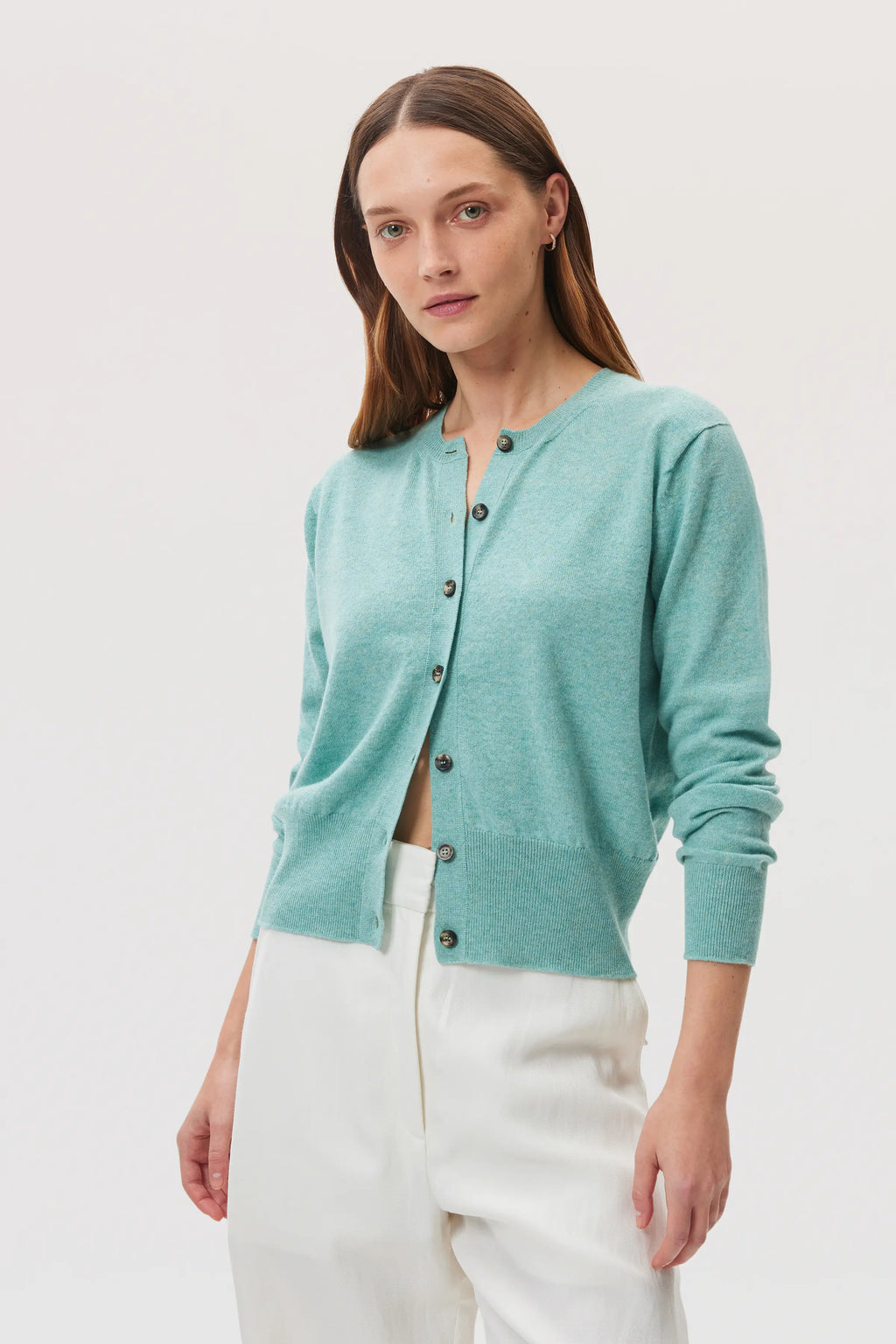 Johnstons of Elgin - Classic Green Cashmere Cardigan
