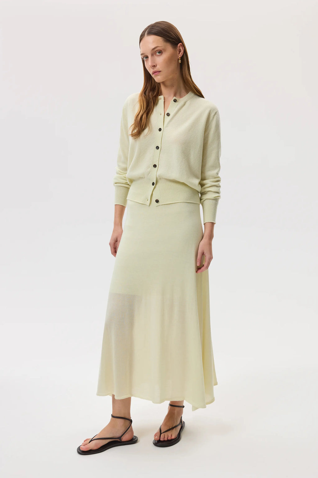 Johnstons of Elgin - Classic Light Yellow Cashmere Cardigan