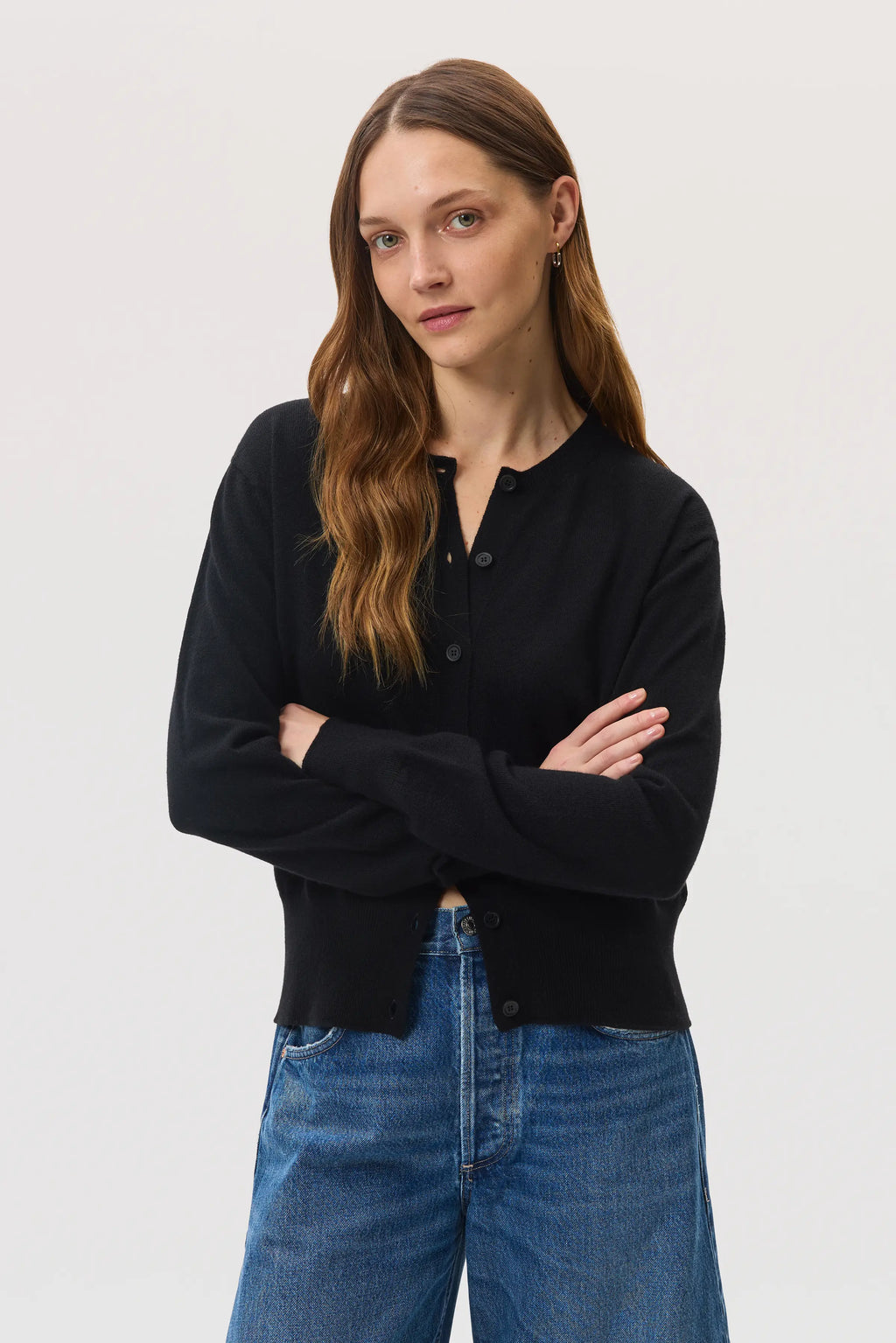 Johnstons of Elgin - Classic Black Cashmere Cardigan