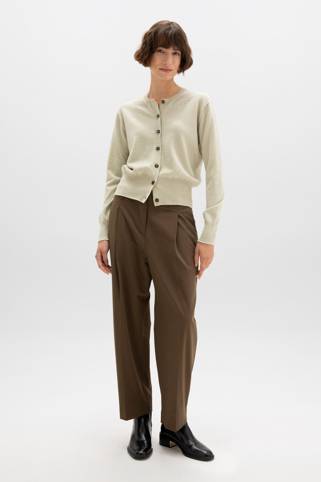 Johnstons of Elgin - Light Green Cashmere Cardigan
