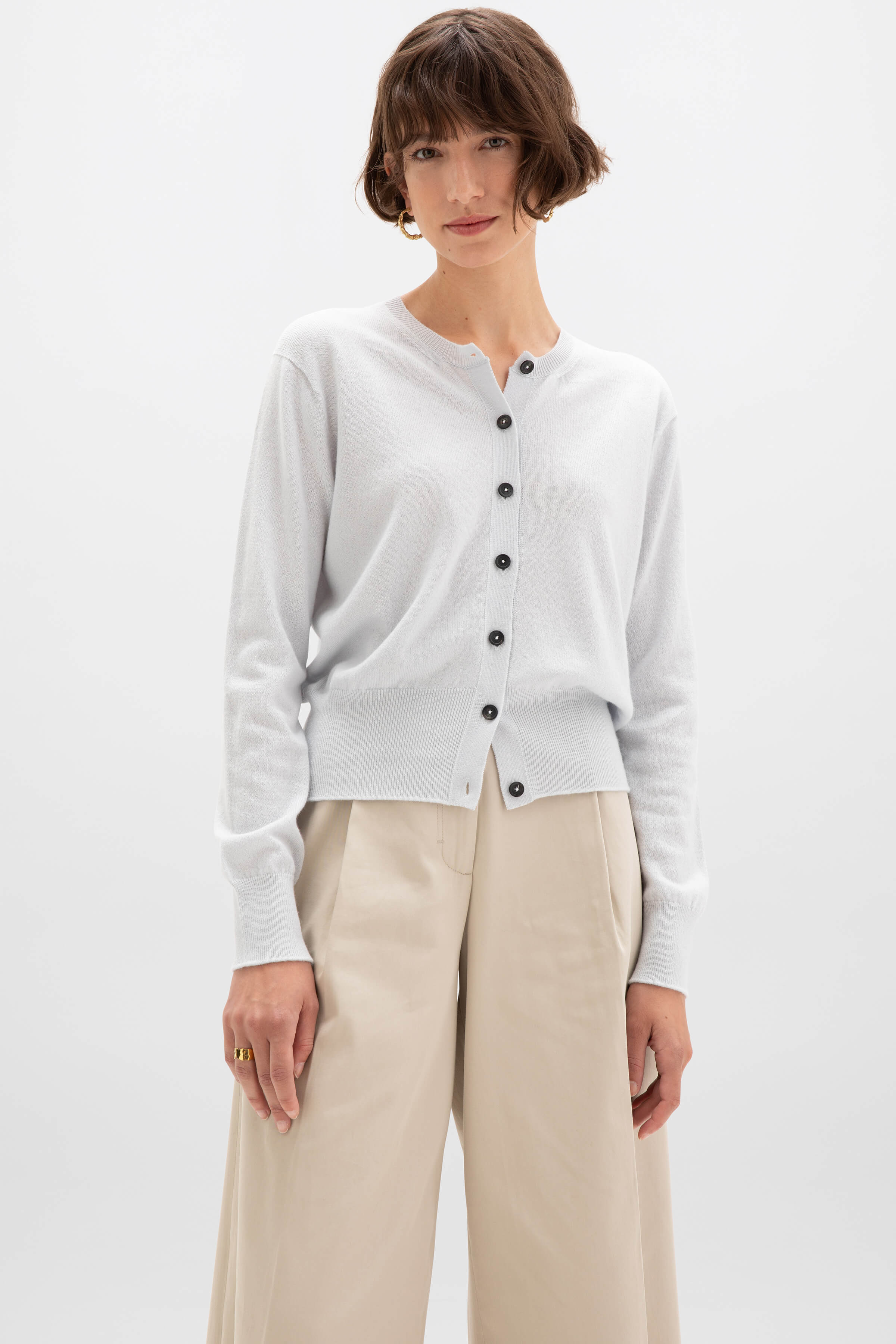 Johnstons of Elgin - Light Blue Cashmere Cardigan