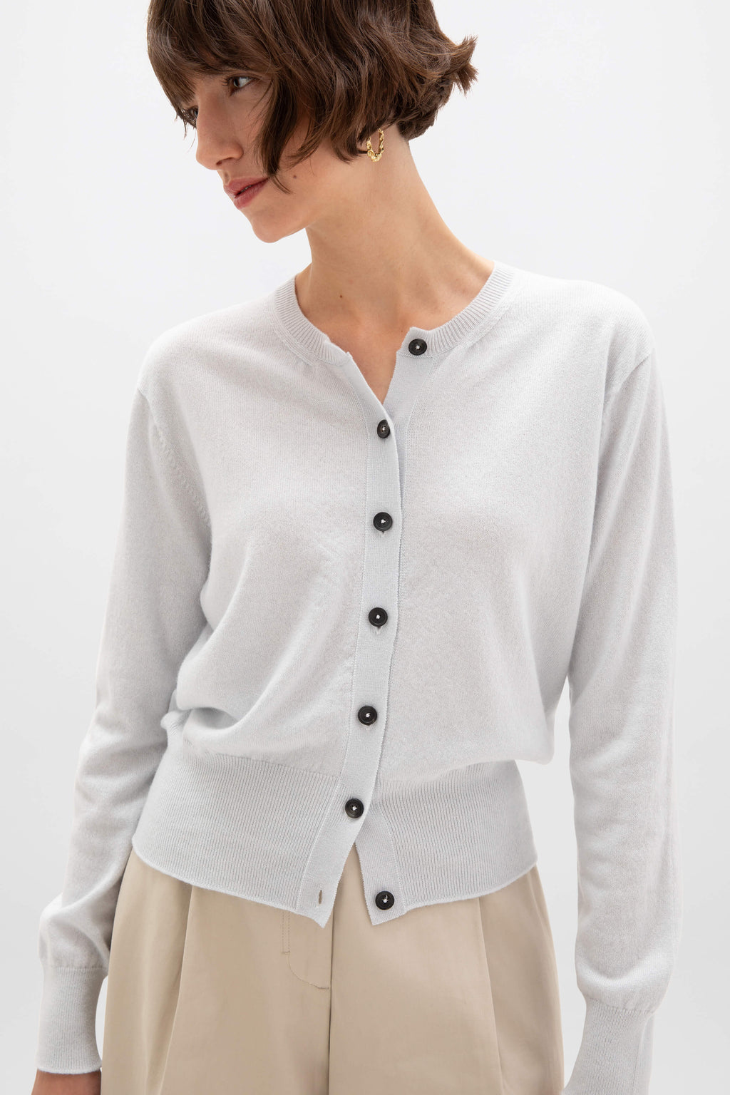 Johnstons of Elgin - Light Blue Cashmere Cardigan