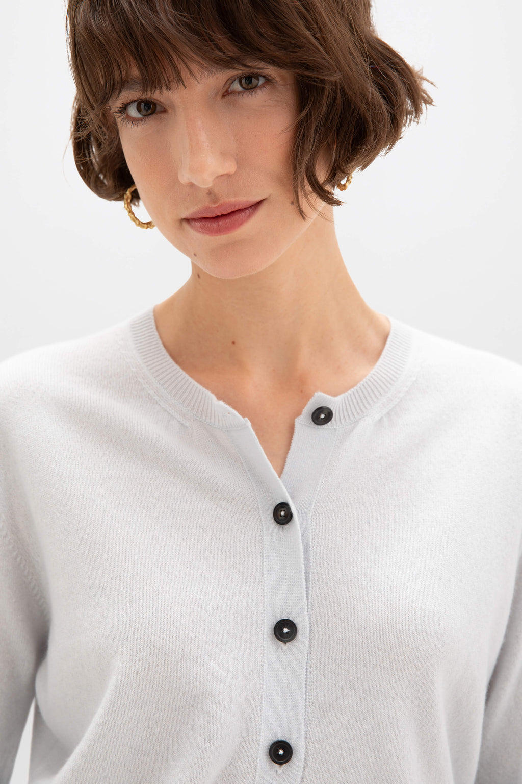 Johnstons of Elgin - Light Blue Cashmere Cardigan