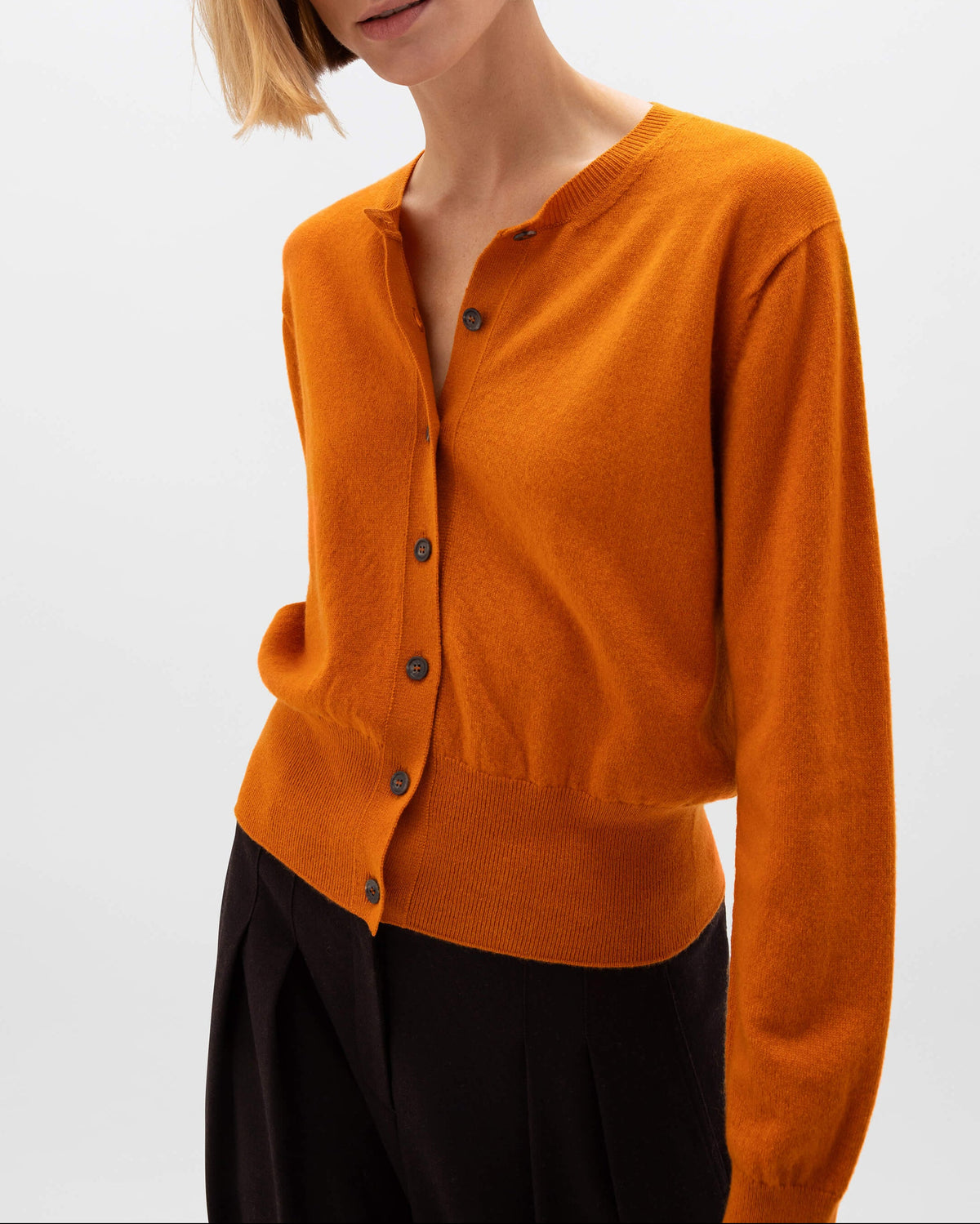 Johnstons of Elgin - Orange Cashmere Cardigan