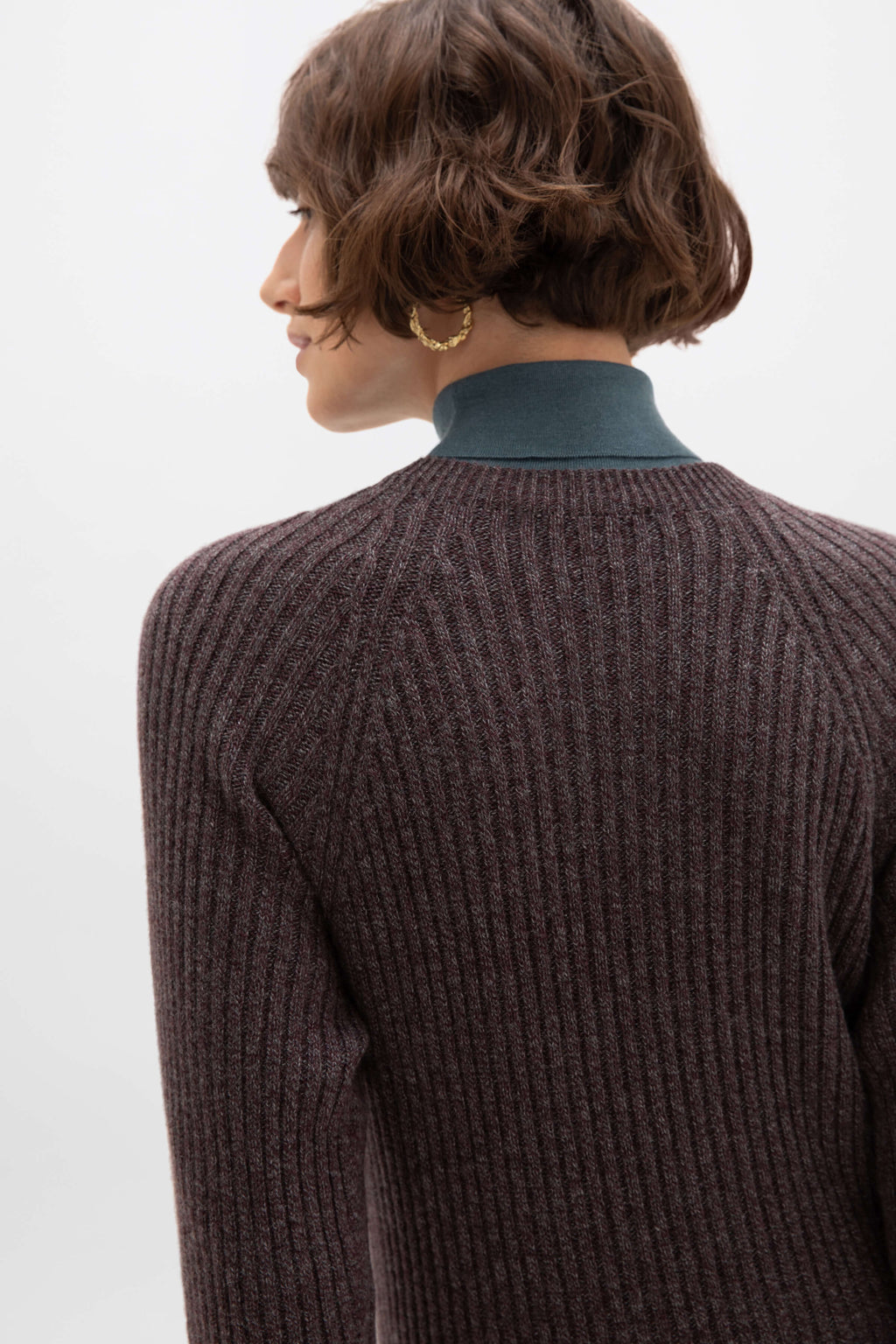 Johnstons of Elgin - Ribbed Purple Cashmere Dress