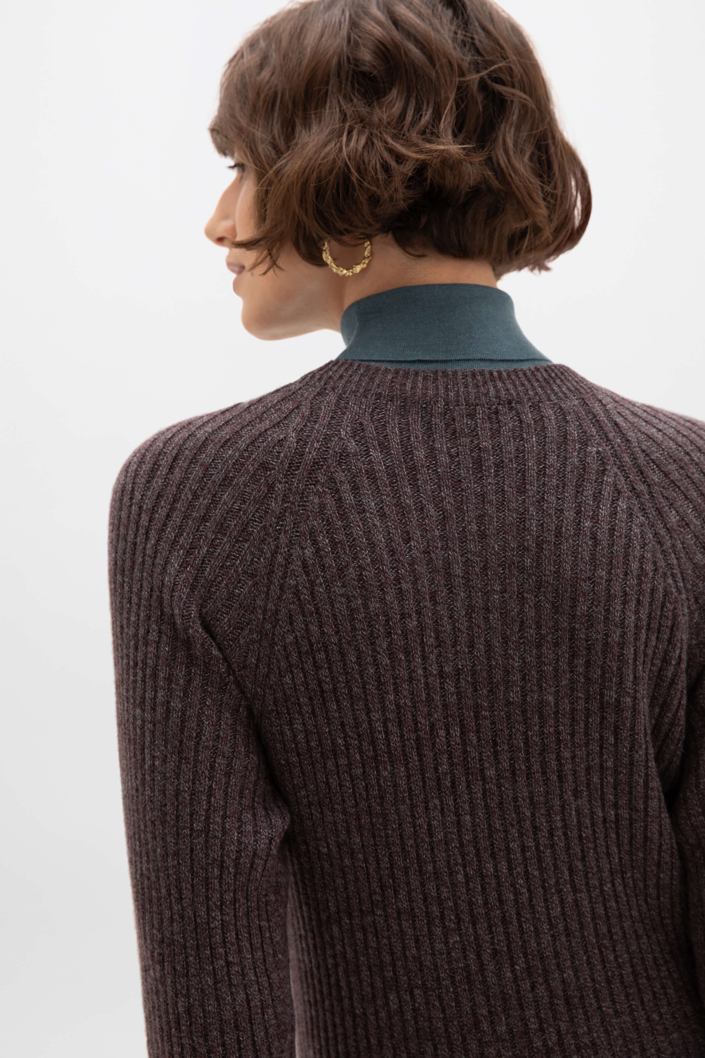 Johnstons of Elgin - Ribbed Purple Cashmere Dress