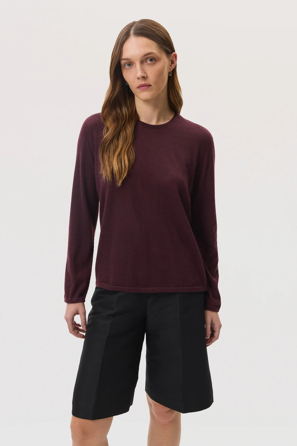 Johnstons of Elgin - Dark Red Superfine Cashmere Jumper