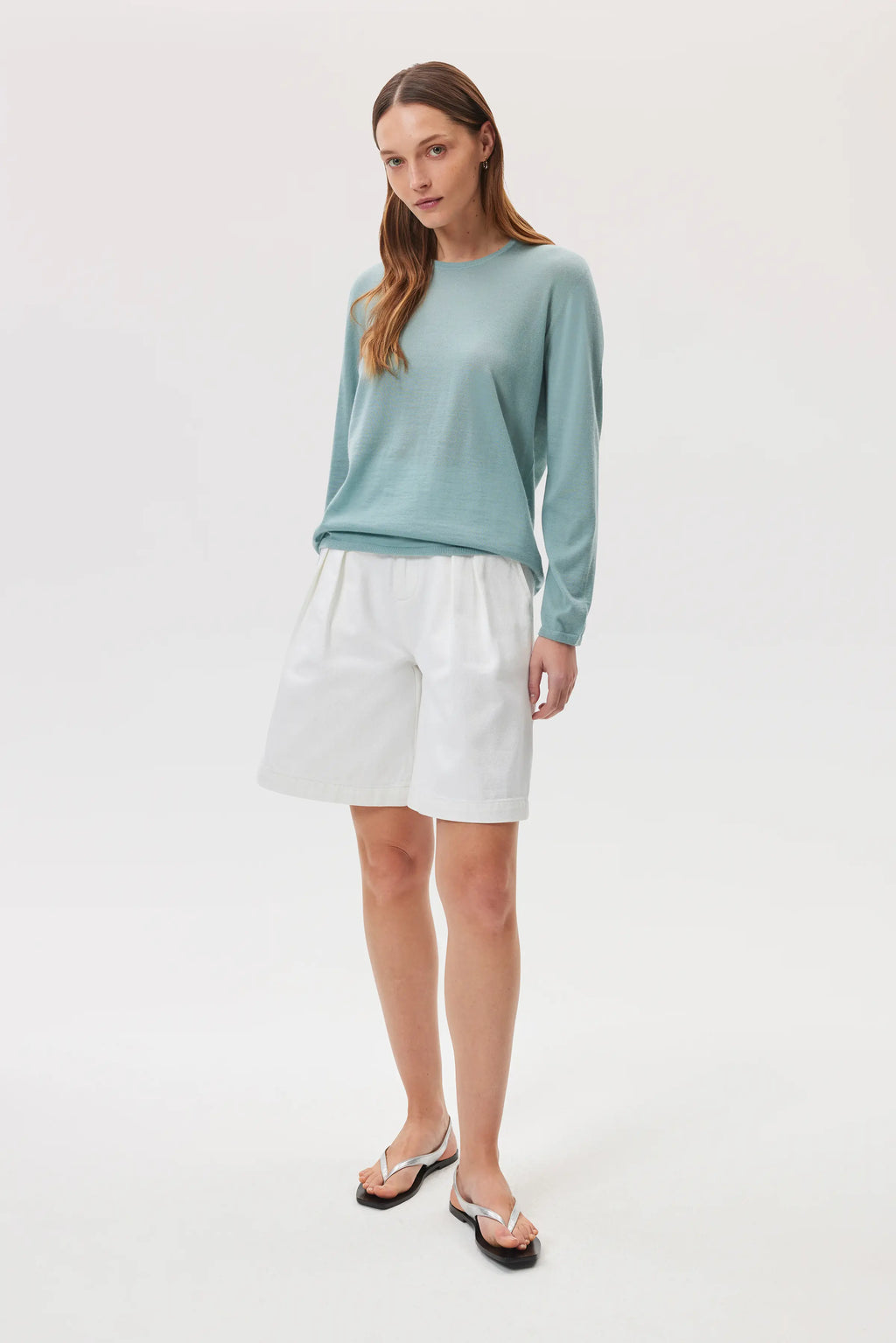 Johnstons of Elgin - Superfine Cashmere Light Green Jumper