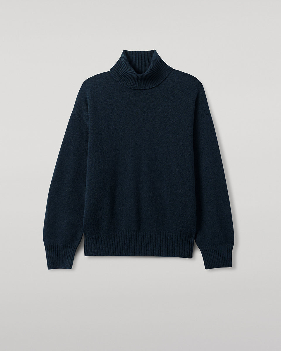 Johnstons of Elgin - Gauzy Cashmere Dark Green Roll Neck Jumper