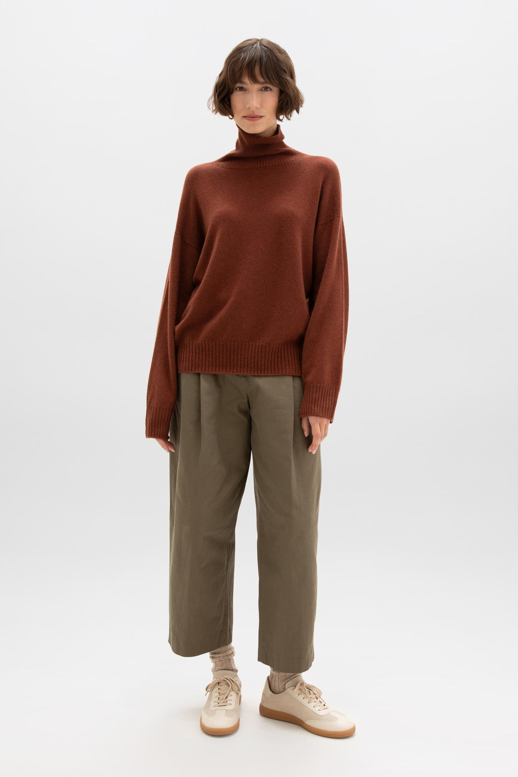 Johnstons of Elgin - Gauzy Cashmere Roll Neck Red Jumper